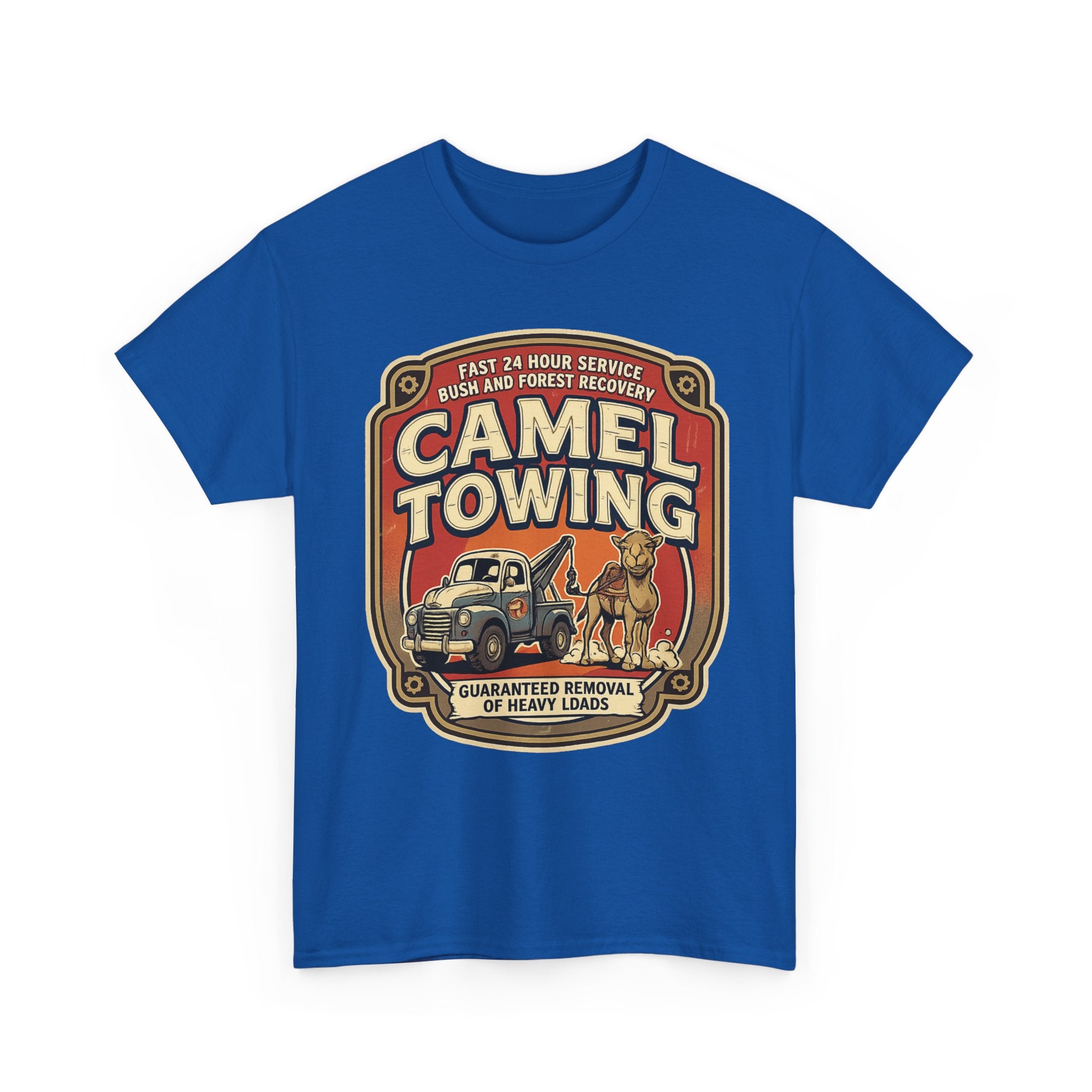 Camel Towing Tee — Vintage Desert Tow Truck Graphic T-Shirt
