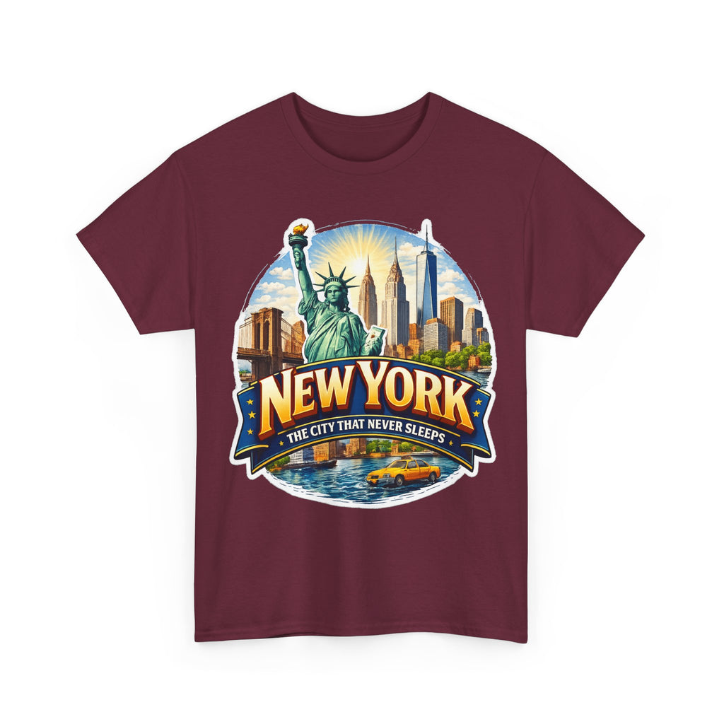 New York City T-Shirt - 'The City That Never Sleeps' Vintage Skyline Tee