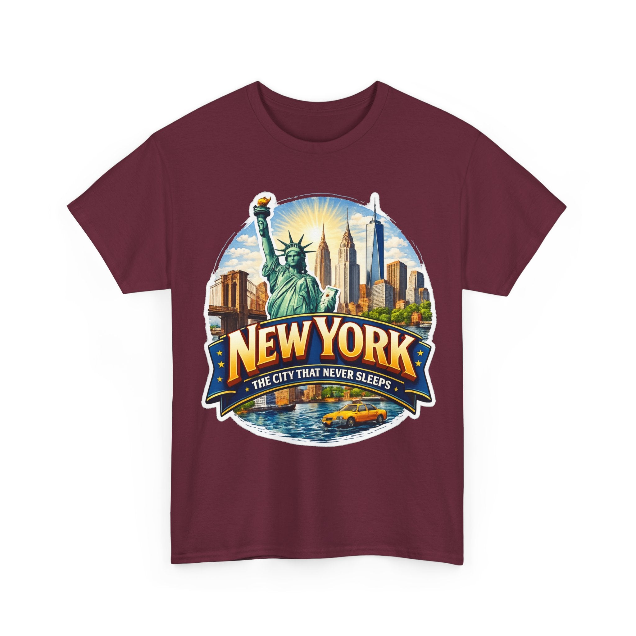 New York City T-Shirt - 'The City That Never Sleeps' Vintage Skyline Tee