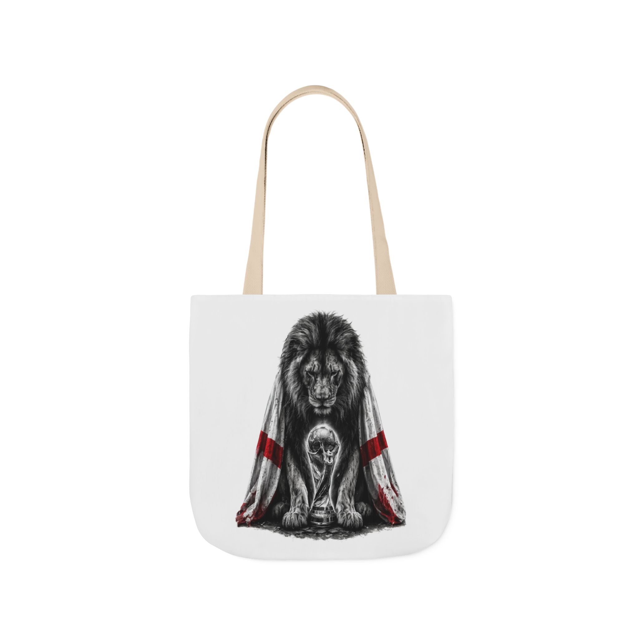 England Lion Guardian Canvas Tote — Protective Lion & Cub Illustration Tote Bag