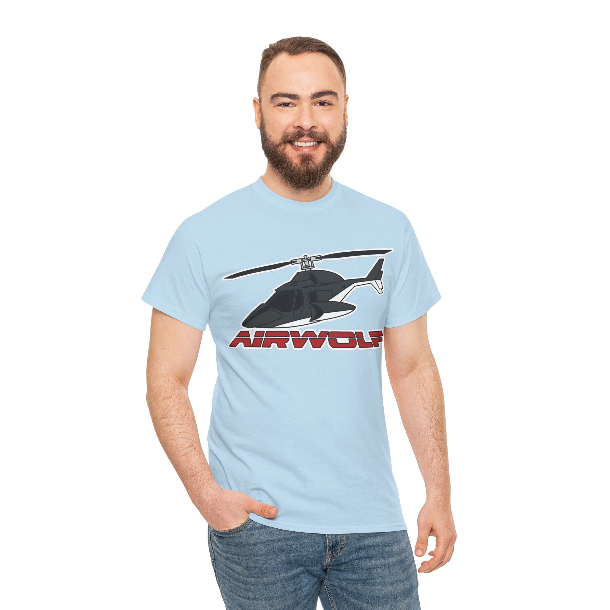 Helicopter Airwolf Tee — Retro Airwolf Logo Graphic T‑Shirt