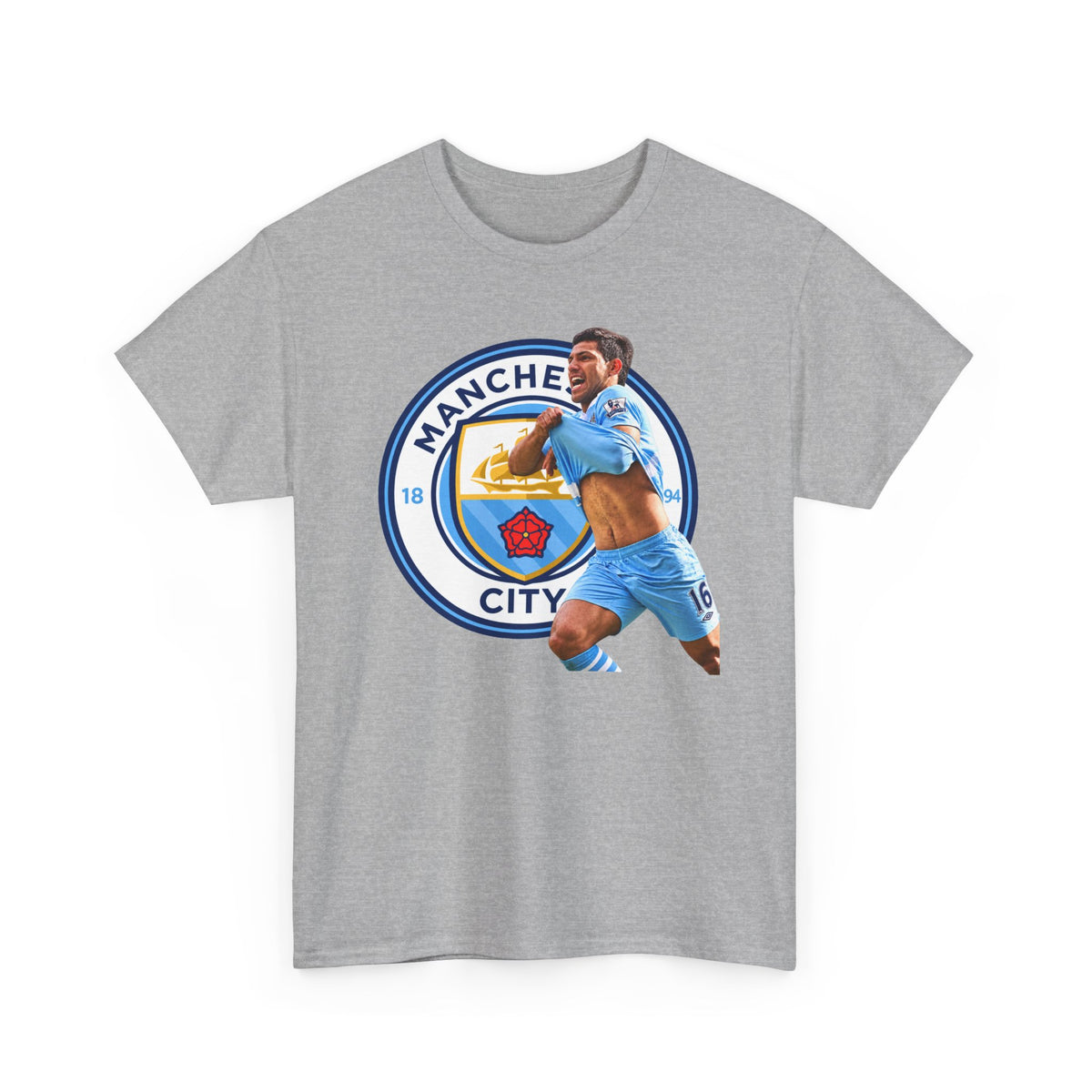 Sergio Aguero Manchester City Legend Soccer Tee — Player Celebration Graphic T-Shirt
