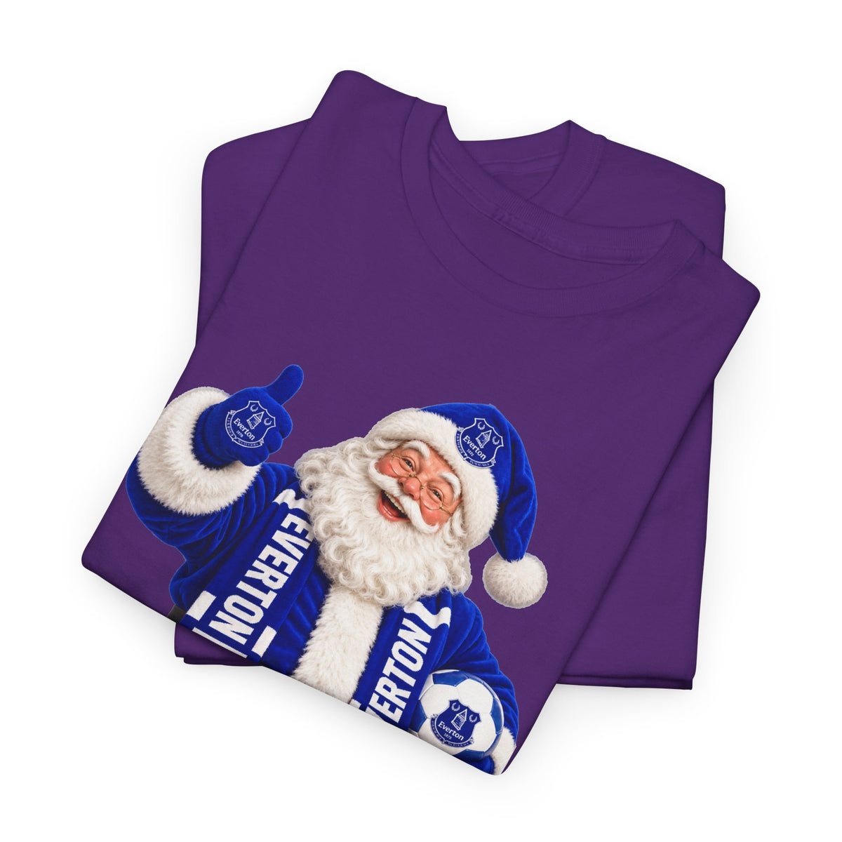 Everton Santa Scarf Christmas Tee - Holiday Vintage Santa T-Shirt