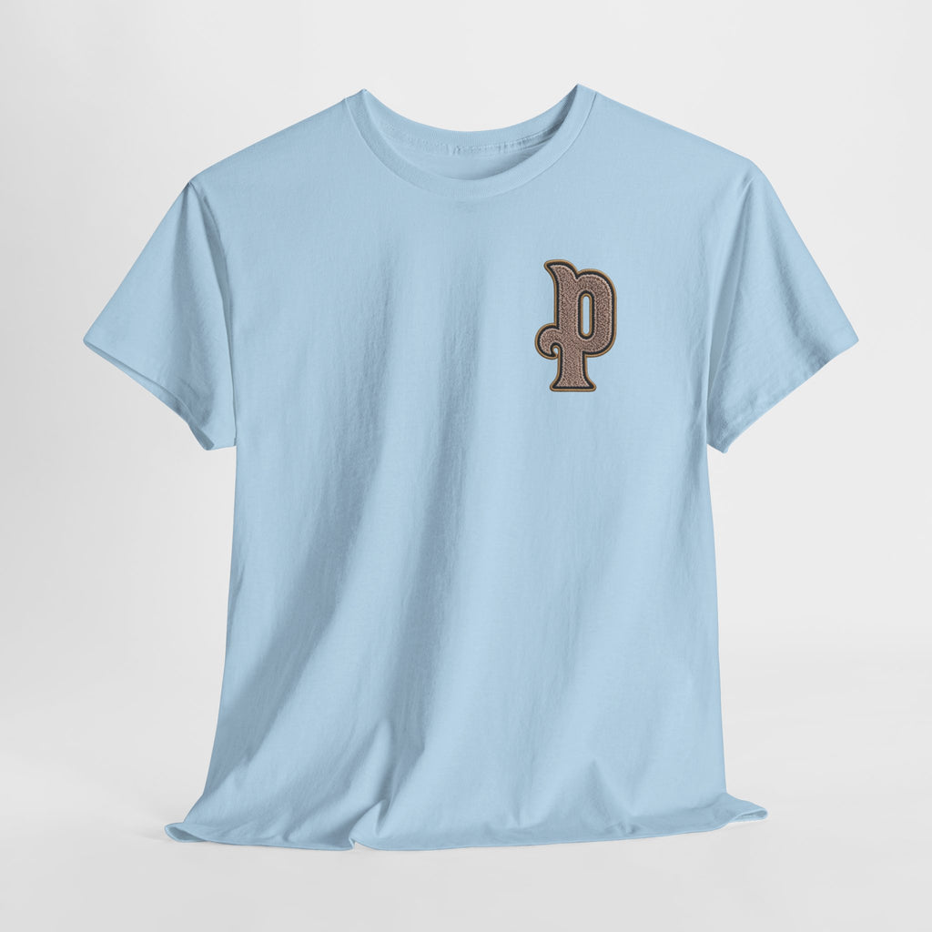 Retro 'p' Pep Inspired Manchester City Cotton Tee — Vintage Brown Monogram T-Shirt