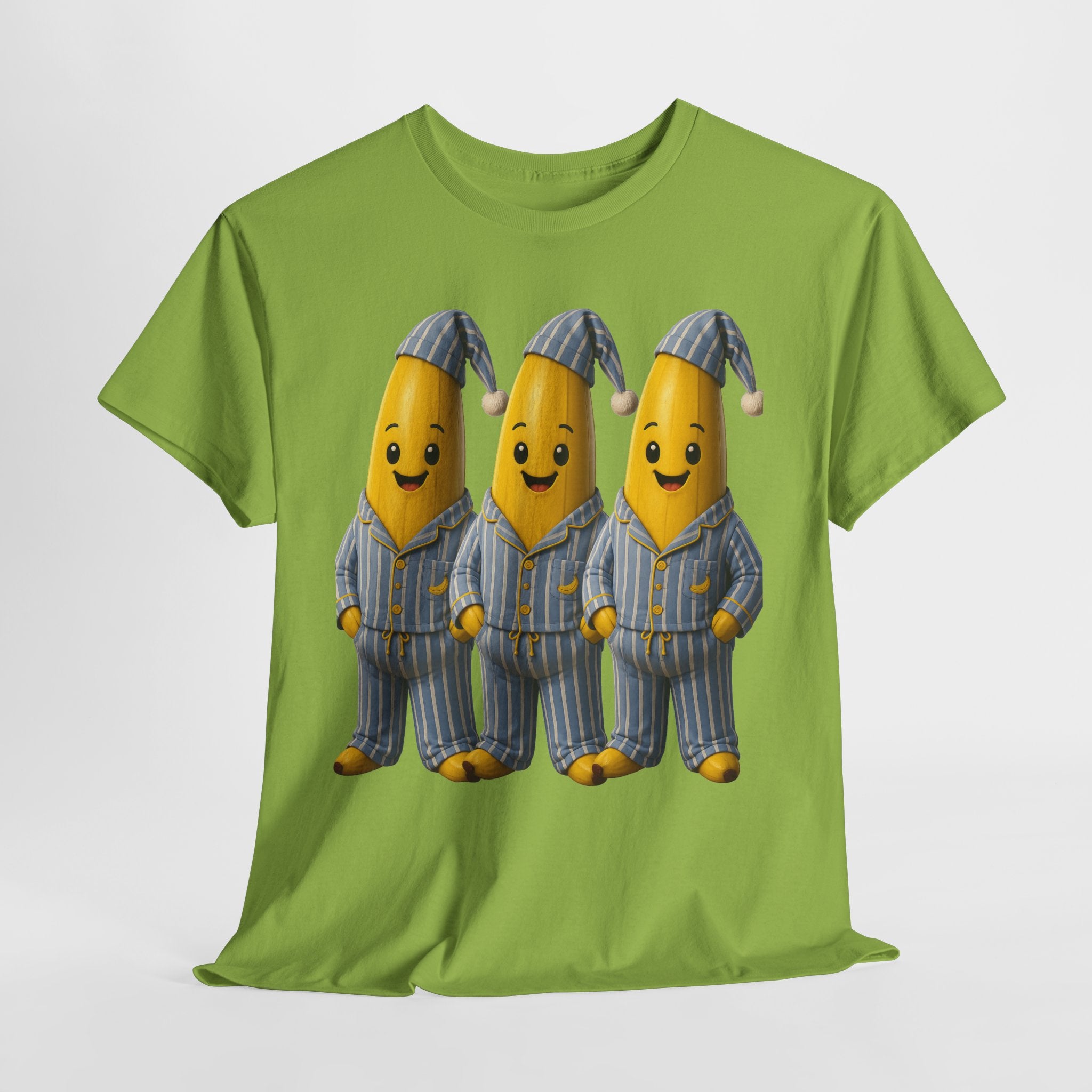 Bananas in Pyjamas – Three Smiling Bananas in Striped Pajamas Graphic T-Shirt