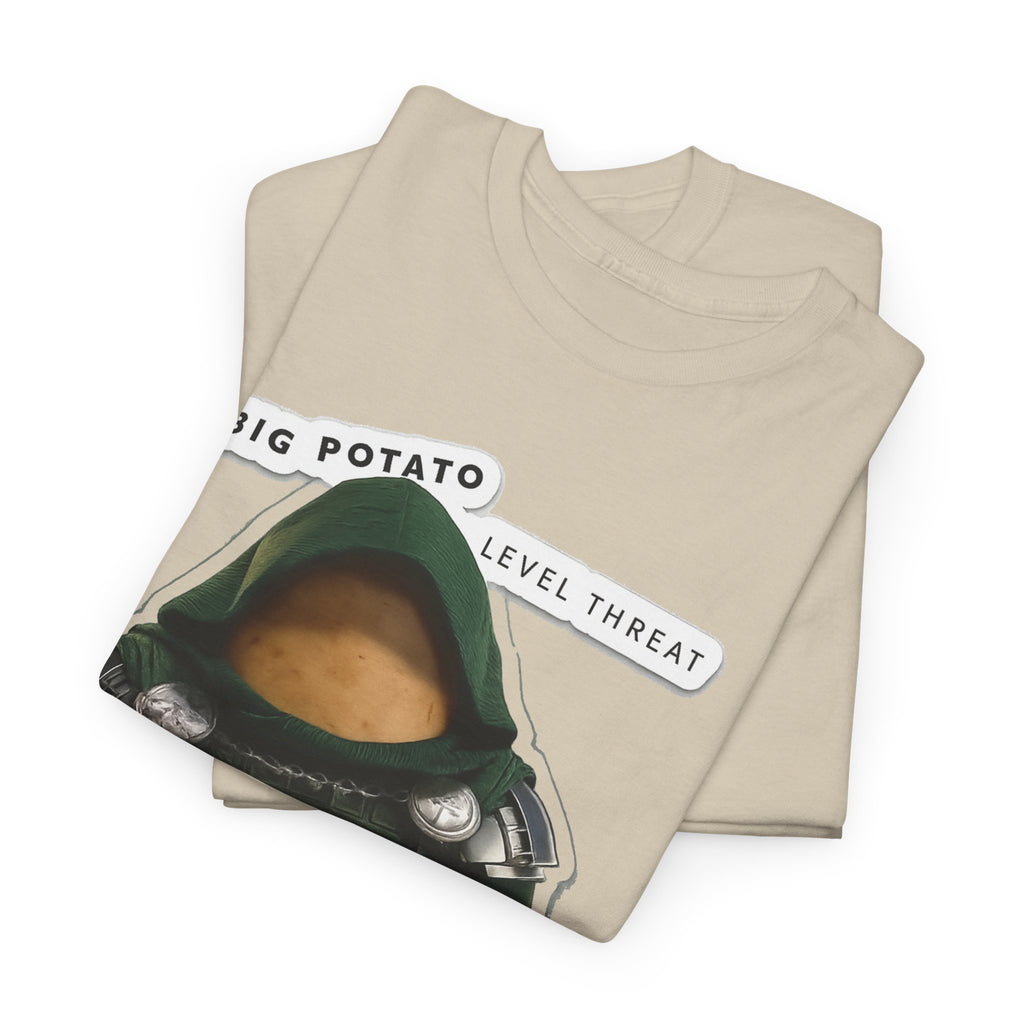 Big Potato "Level Threat" Doom Tee — Funny Potato Soldier Graphic T-Shirt