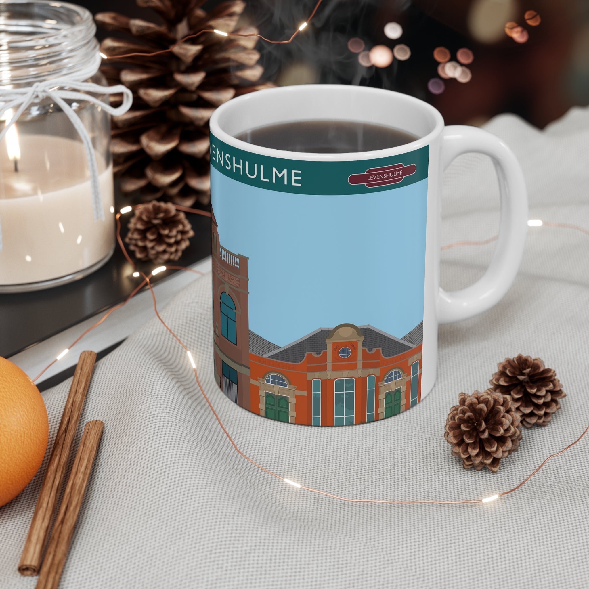 Welcome to Levenshulme Ceramic Coffee Mug – 11oz & 15oz Townscape Souvenir