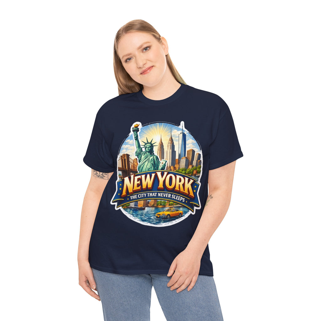 New York City T-Shirt - 'The City That Never Sleeps' Vintage Skyline Tee