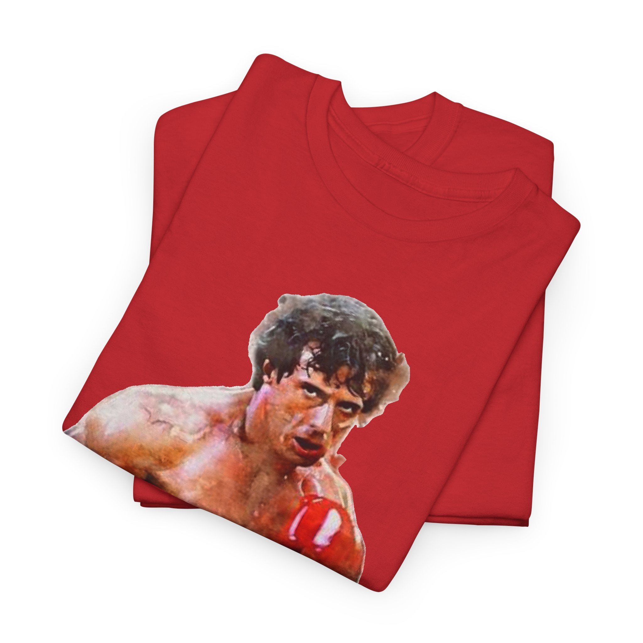 Boxer Rocky Painting T‑Shirt — Vintage American Flag Boxing Tee