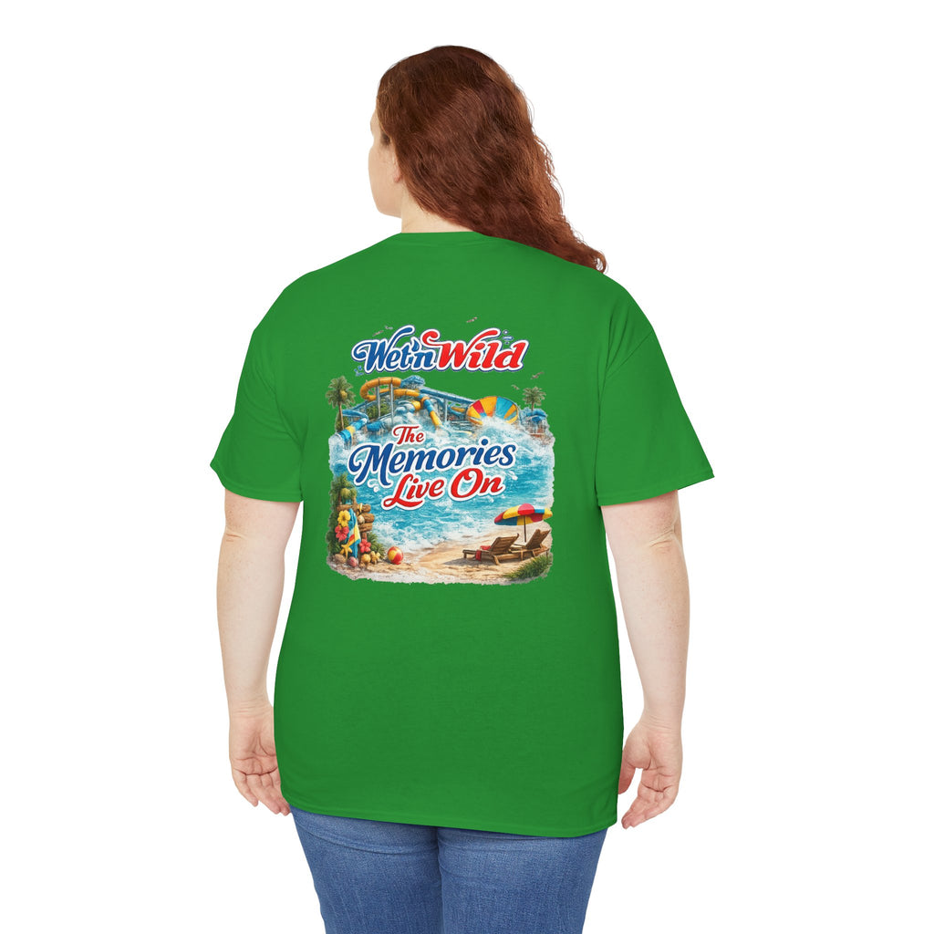 Wet'n Wild Beach Tee — "The Memories Live On" Retro Island Graphic Shirt