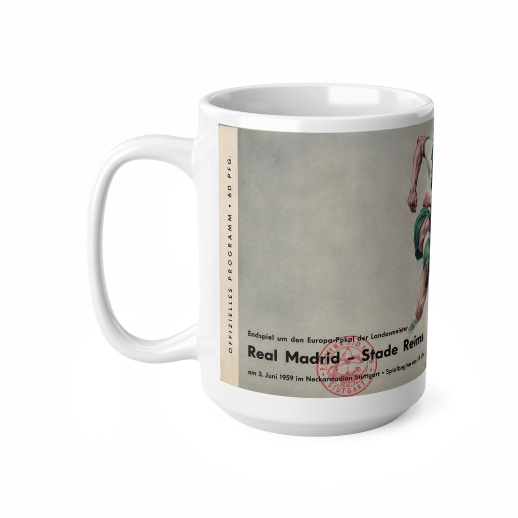 1959 European Cup Final Programme Cover Inspired Mug — Real Madrid vs Stade Reims Ceramic Coffee Cup