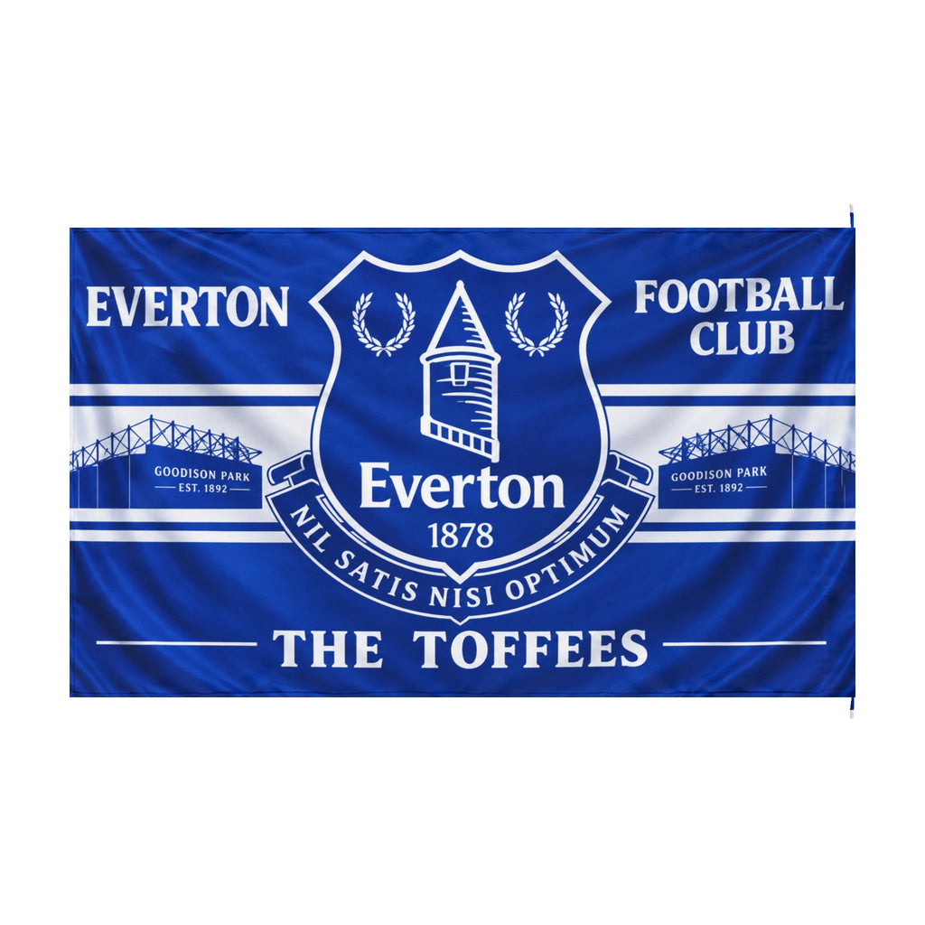 Everton FC Double-Sided Flag — The Toffees Crest Banner (Blue)