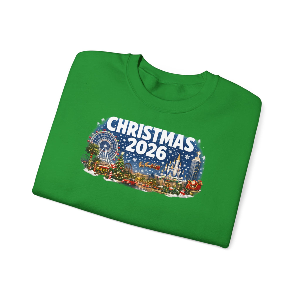 Christmas 2026 Holiday Sweatshirt – Festive Winter Cityscape Crewneck