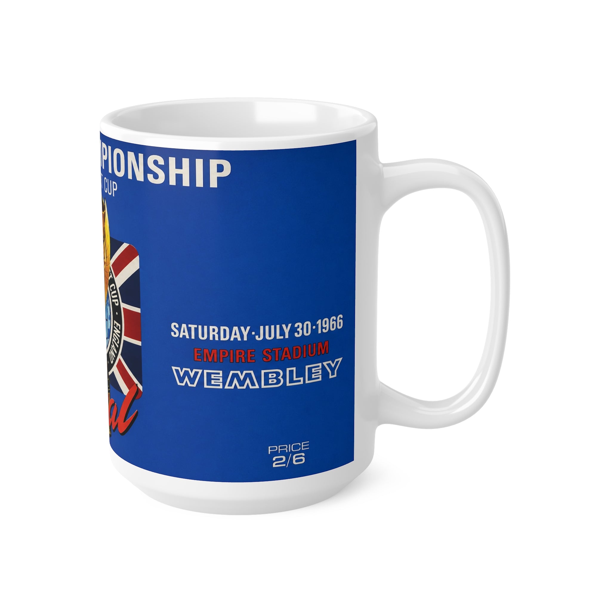 1966 World Cup Final Programme Inspired — Jules Rimet Cup England vs West Germany Ceramic Coffee Cup (11oz/15oz)
