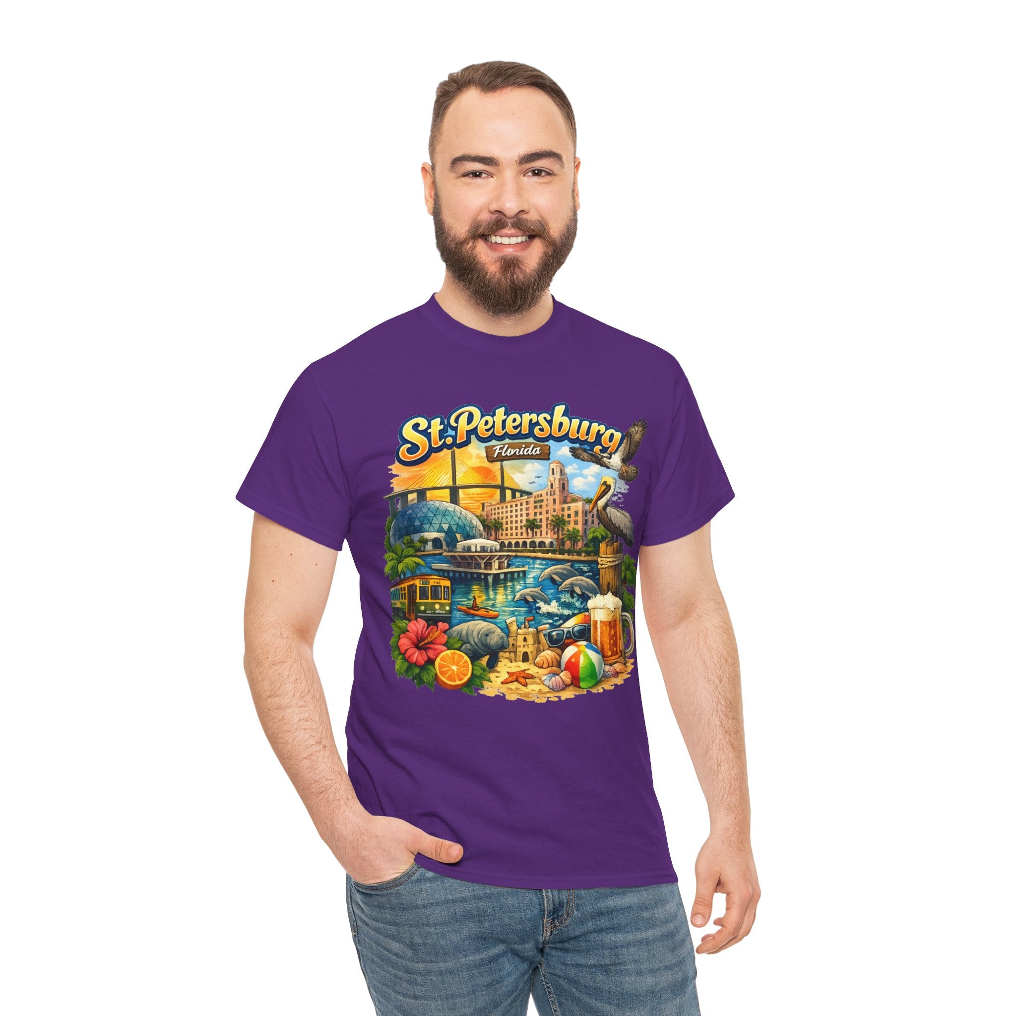 St. Petersburg Florida Retro Beach Scene T-Shirt