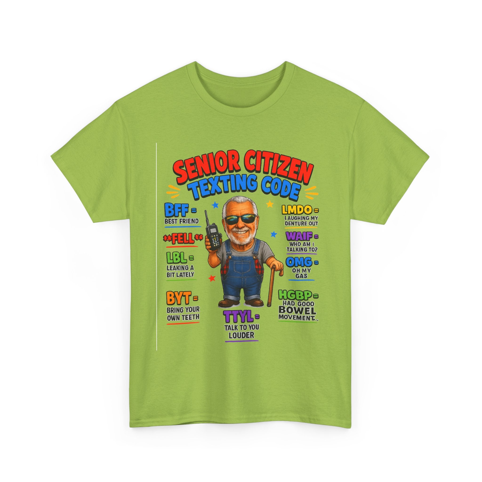 Senior Citizen Texting Code T-Shirt — Funny Grandpa Grandma Retirement Gift