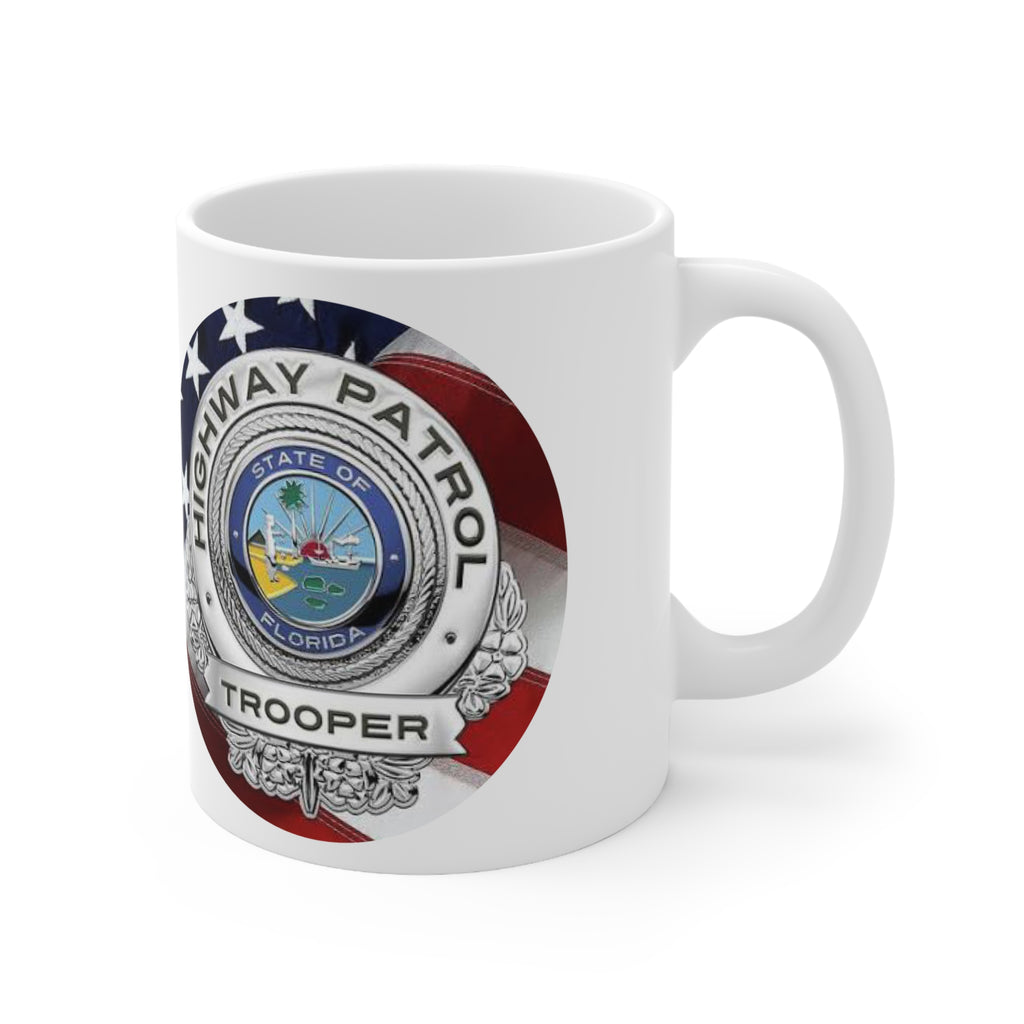 Highway Patrol Trooper Badge Coffee Mug – Florida Flag Ceramic 11oz/15oz