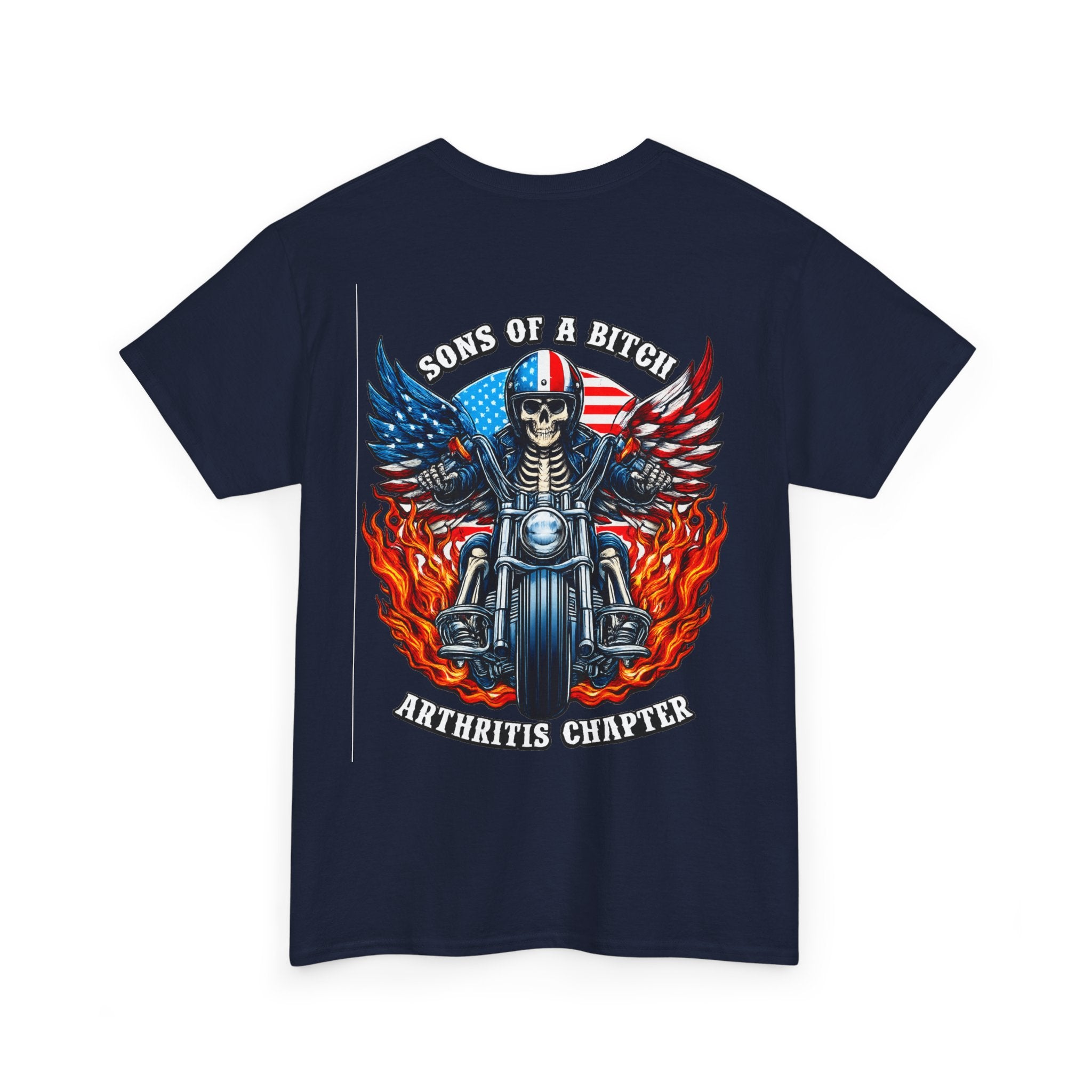 Motorcycle Skull Tee — "Sons of a B***h" Patriotic Biker Shirt