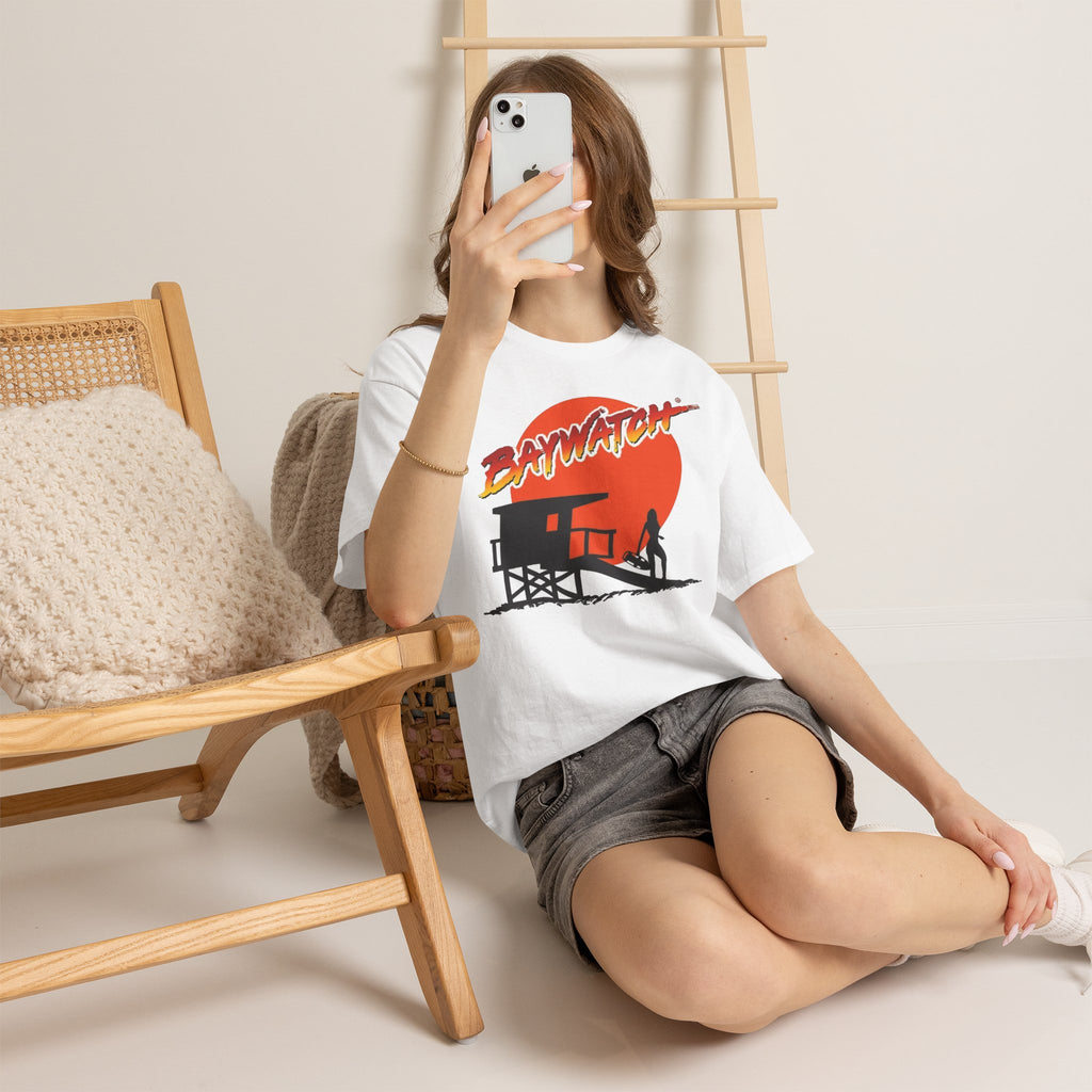 Baywatch Lifeguard Sunset Cotton T-Shirt
