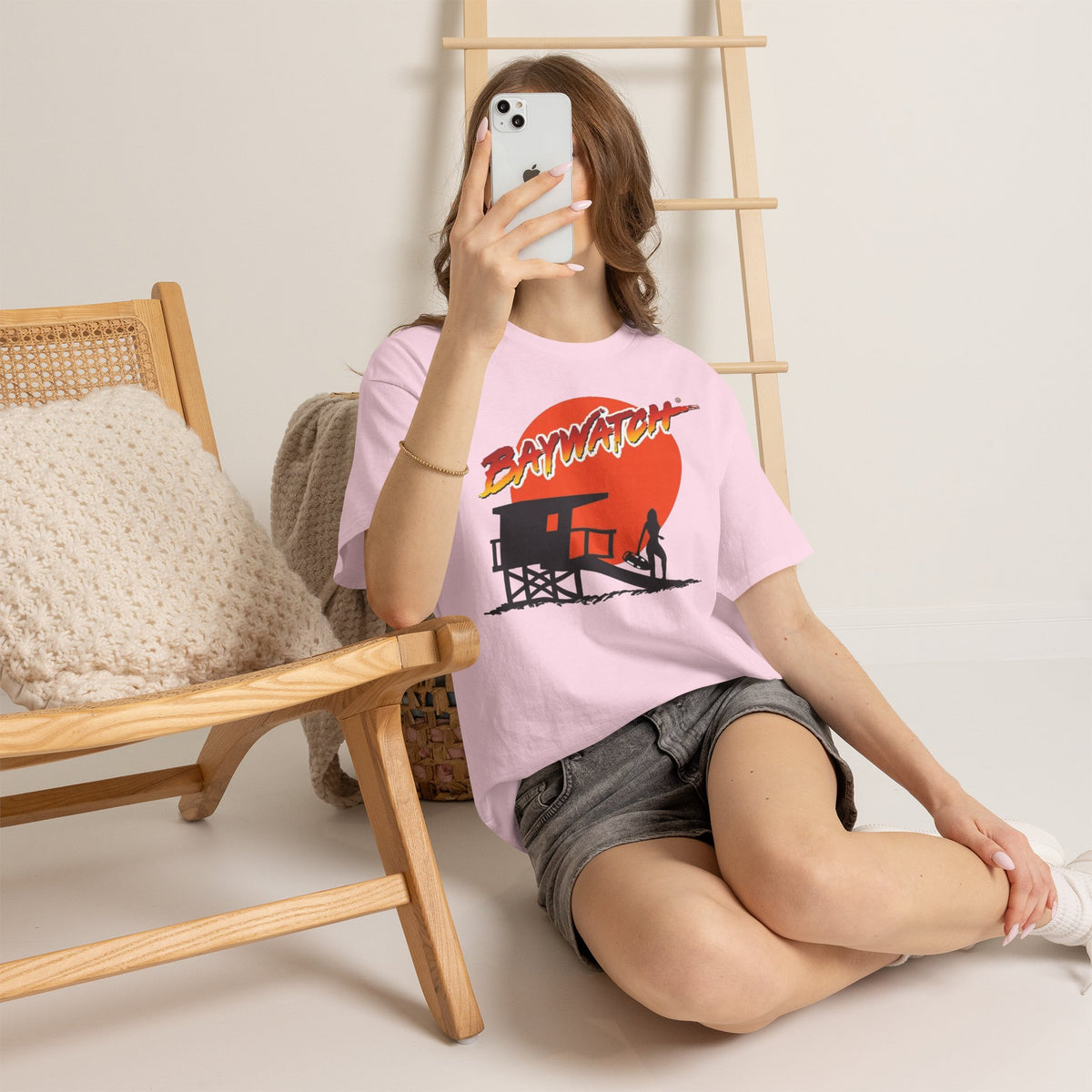 Baywatch Lifeguard Sunset Cotton T-Shirt