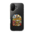Manchester Landmark Clear Phone Case — Cityscape Collage Design