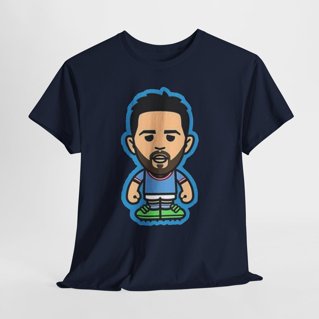 Bernardo Silva Manchester City Legend Graphic Tee — Player Cartoon Front & Tribute Poster Back