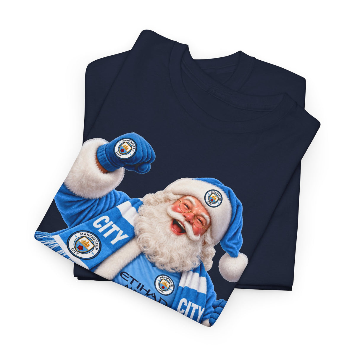 Santa Is A City Fan T-Shirt — Festive Soccer Fan Christmas Tee
