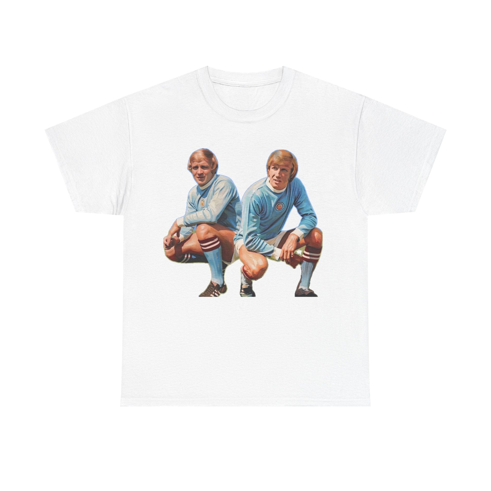 Franny Lee and Colin Bell Manchester City Retro Soccer Players T‑Shirt — Vintage Football Graphic Tee