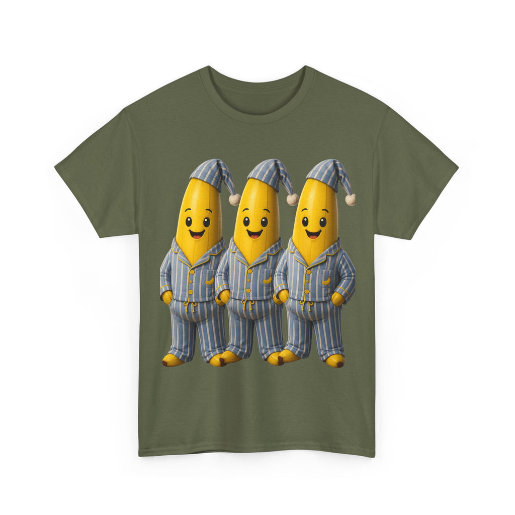 Bananas in Pyjamas – Three Smiling Bananas in Striped Pajamas Graphic T-Shirt