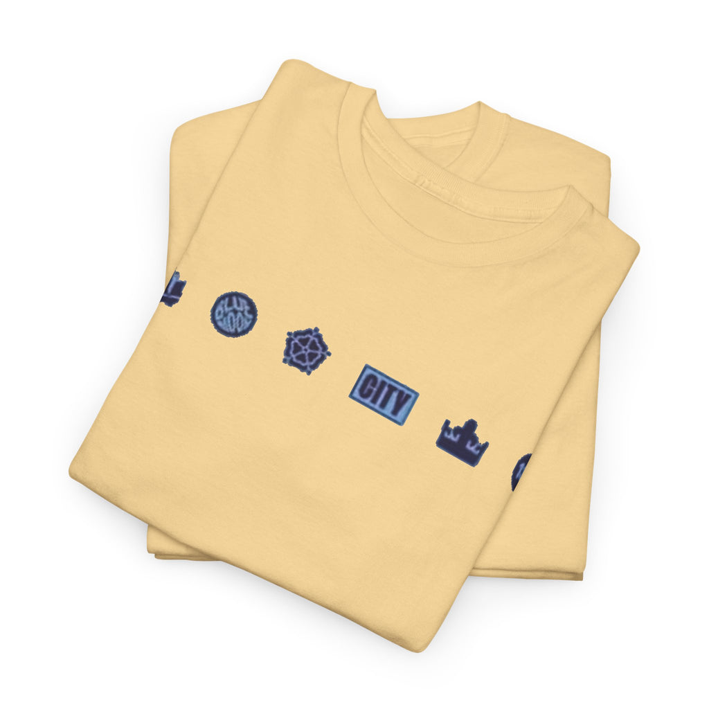 Manchester City Minimal City Icons Tee — Navy Skyline Icons Chest Print