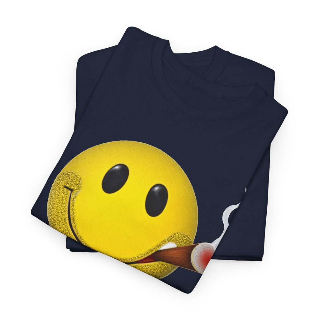 Smoking Happy Face Cigar Unisex Heavy Cotton Tee