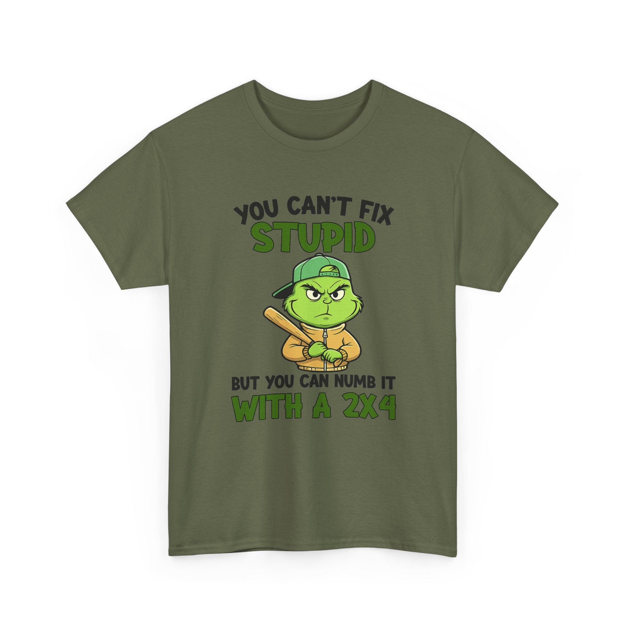 Funny Carpenter T‑Shirt — "You Can't Fix Stupid But You Can Numb It With a 2x4"