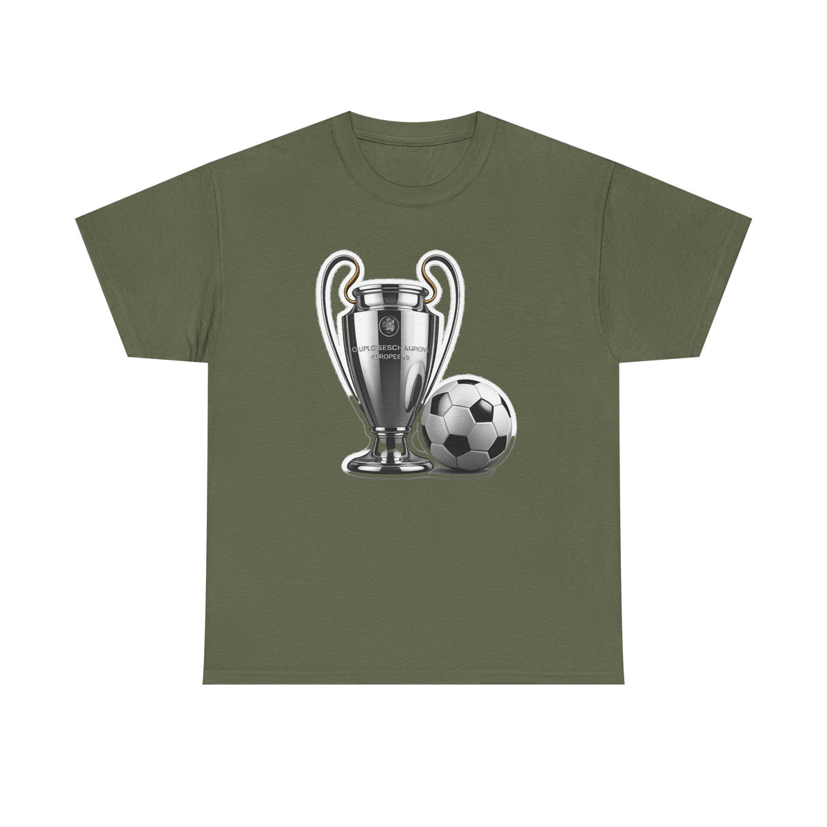 European Cup / Champions League Trophy & Ball Graphic Cotton T-Shirt