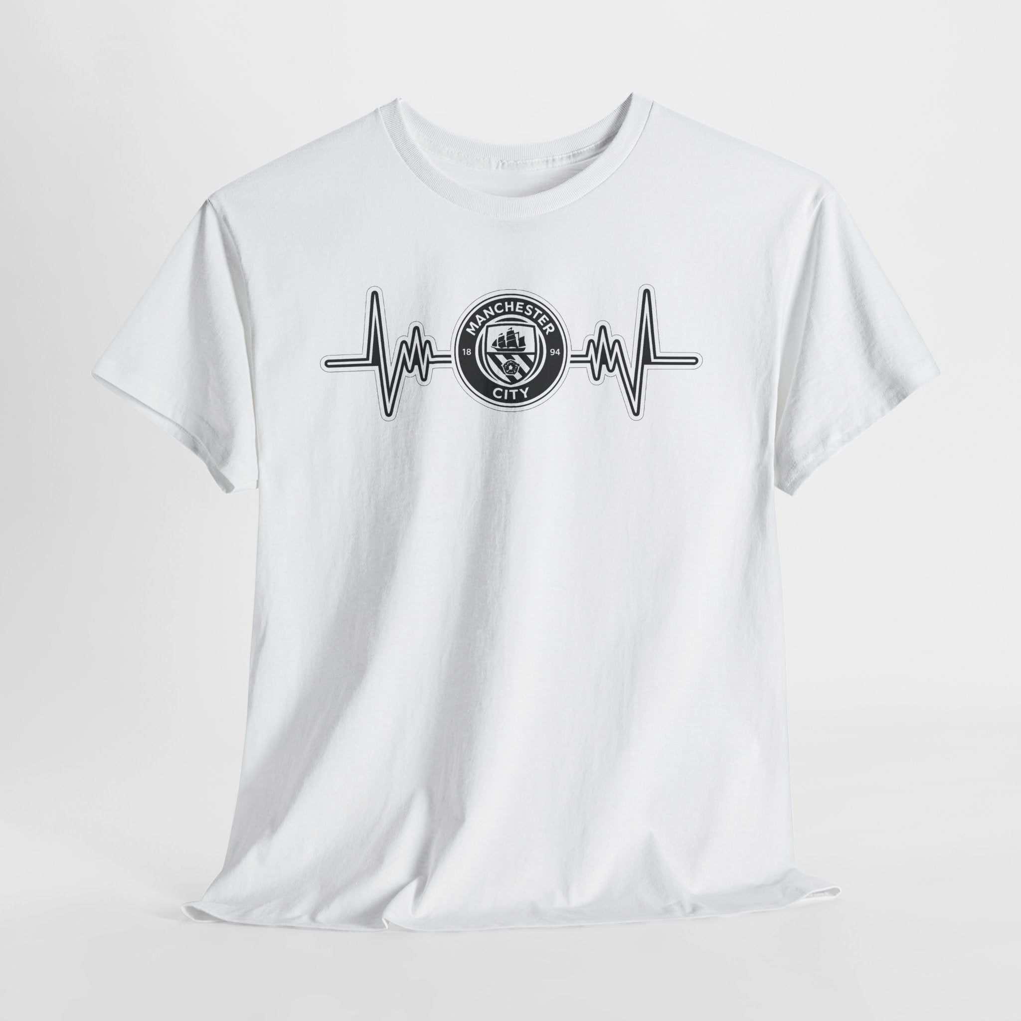 Manchester City Heartbeat Logo T-Shirt — Emergency Medical Services Pulse Tee