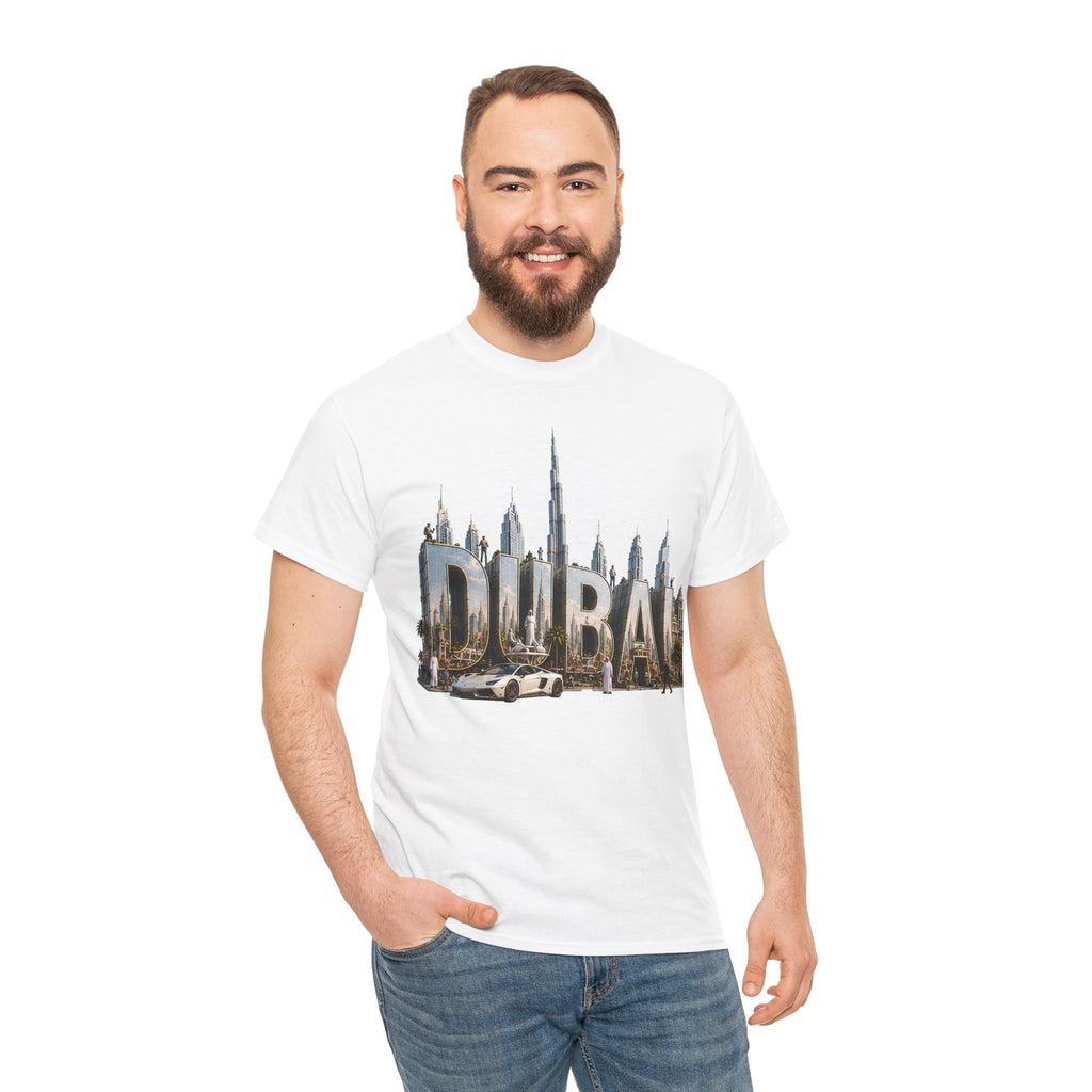 Dubai Skyline T-Shirt — Dubai Cityscape Graphic Tee with Burj Khalifa
