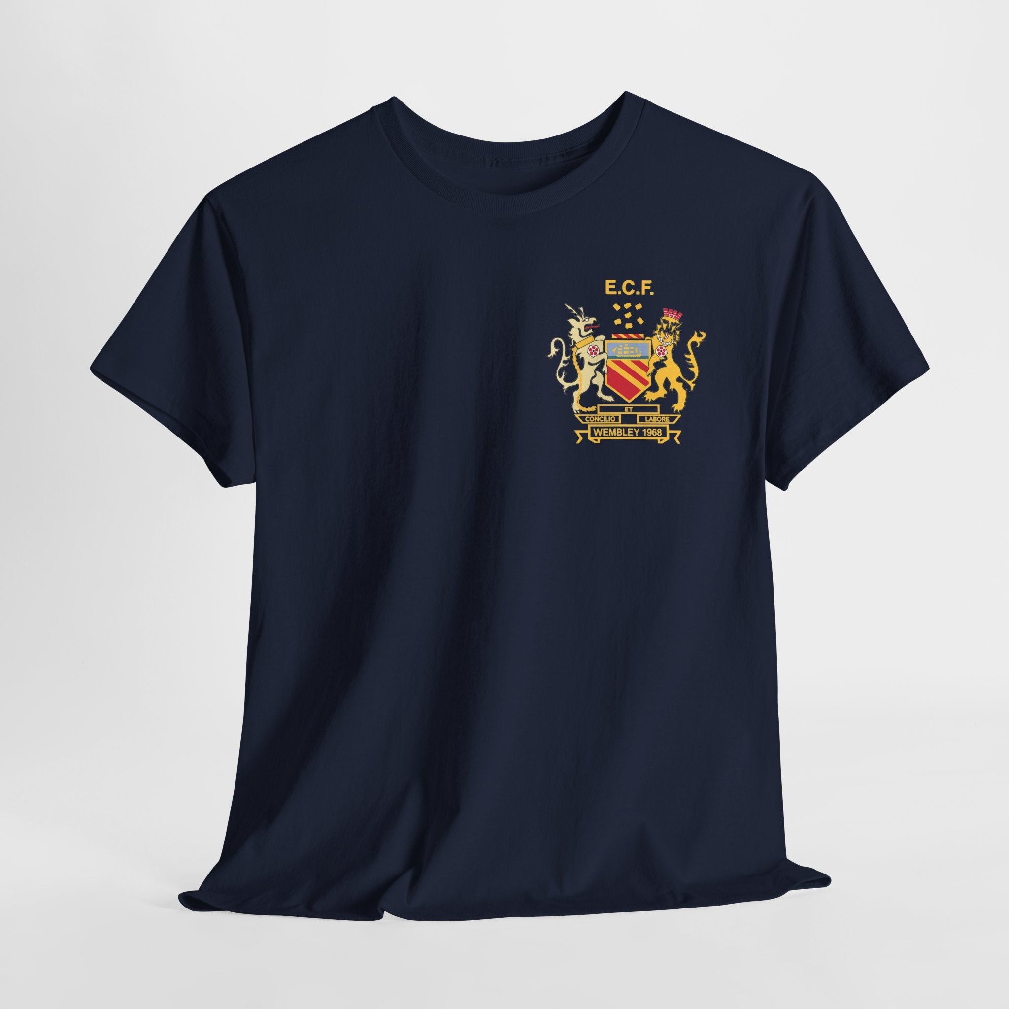 Manchester United Wembley 1968 Heraldic Crest Tee — Vintage Coat of Arms Chest Print