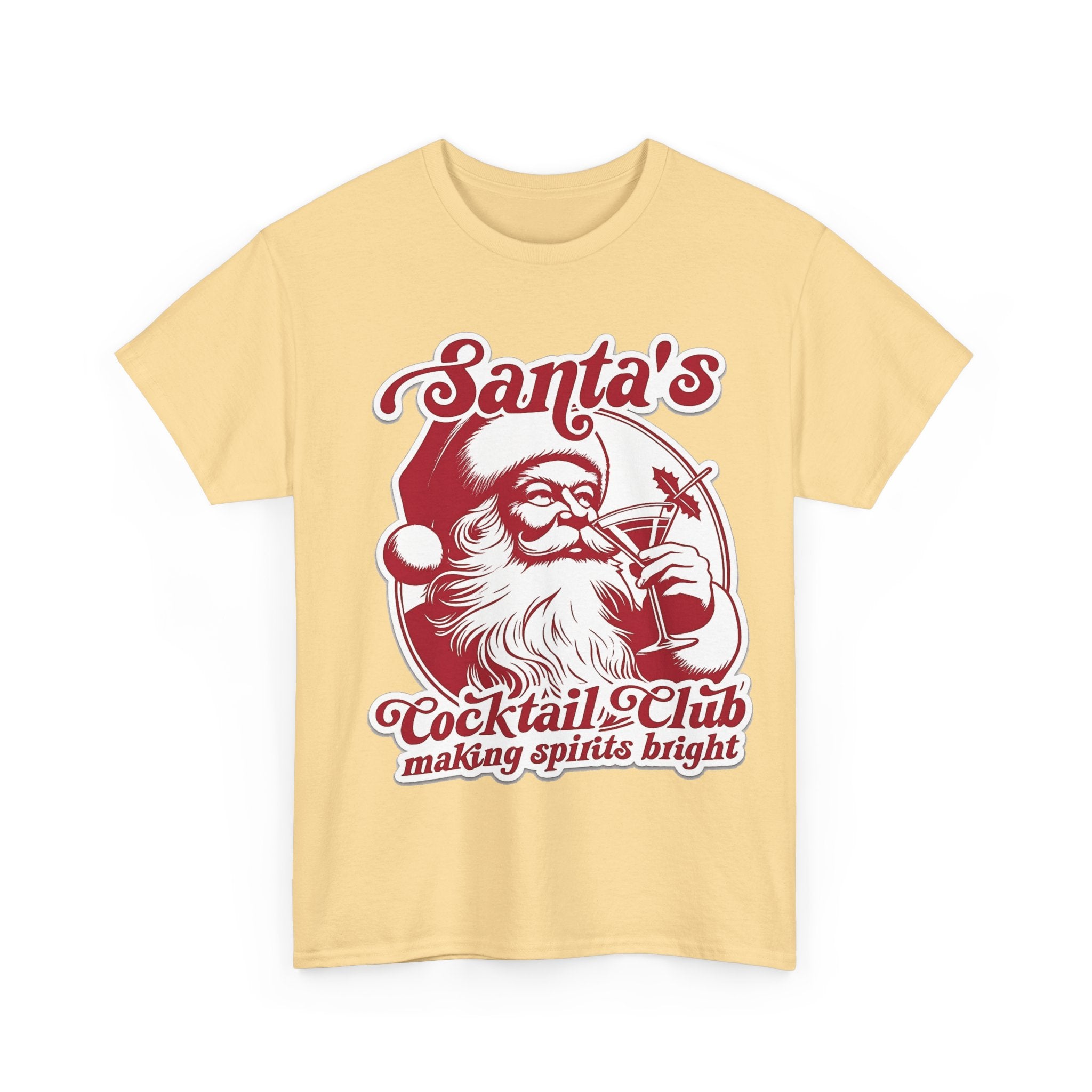 Santa’s Cocktail Club Tee — "Making Spirits Bright" Christmas Shirt