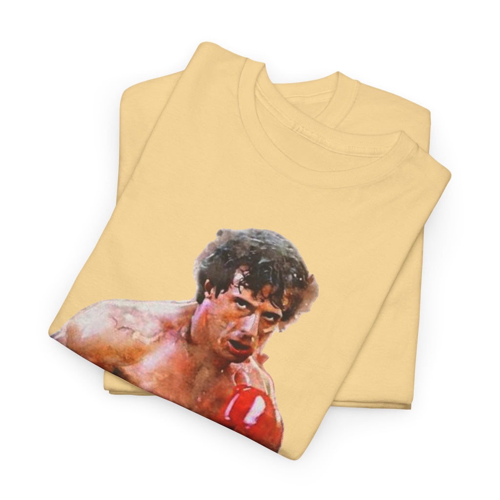 Boxer Rocky Painting T‑Shirt — Vintage American Flag Boxing Tee