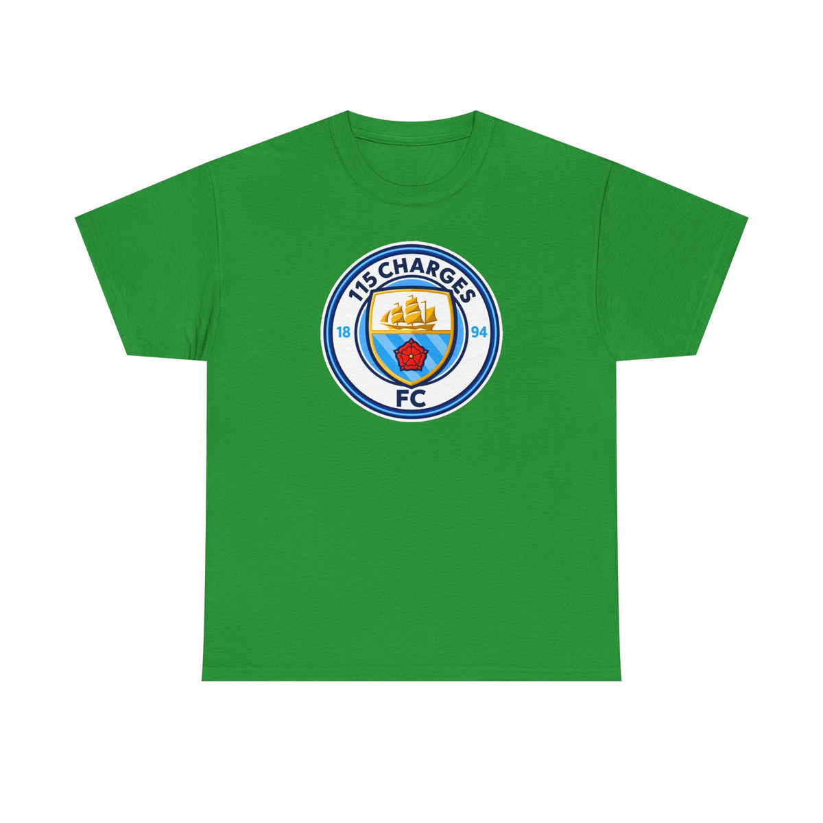 115 Charges FC Crest Cotton Tee — Vintage Blue Club Logo T-Shirt