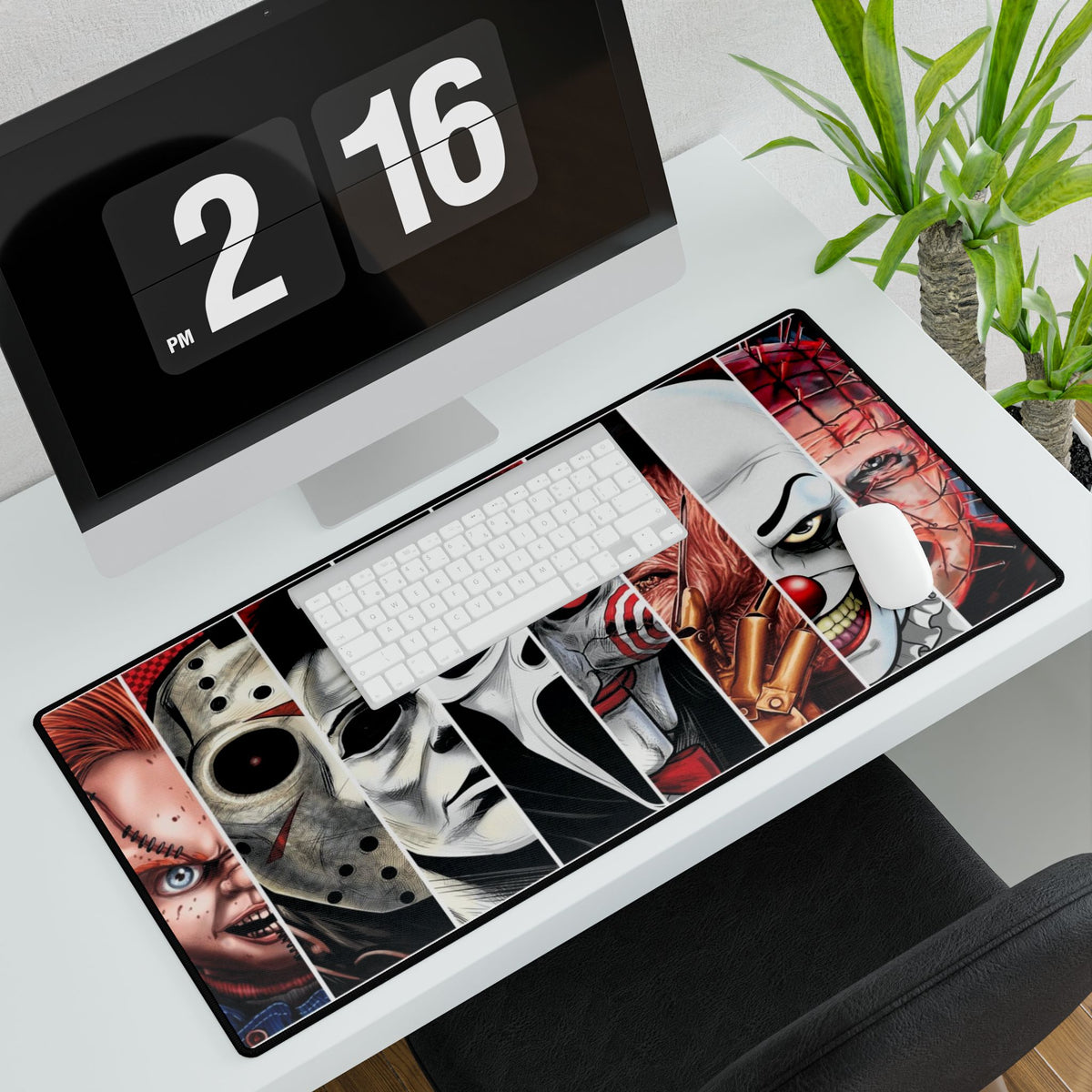 Horror Icons Desk Mat — Slasher Movie Villains Gaming Mousepad