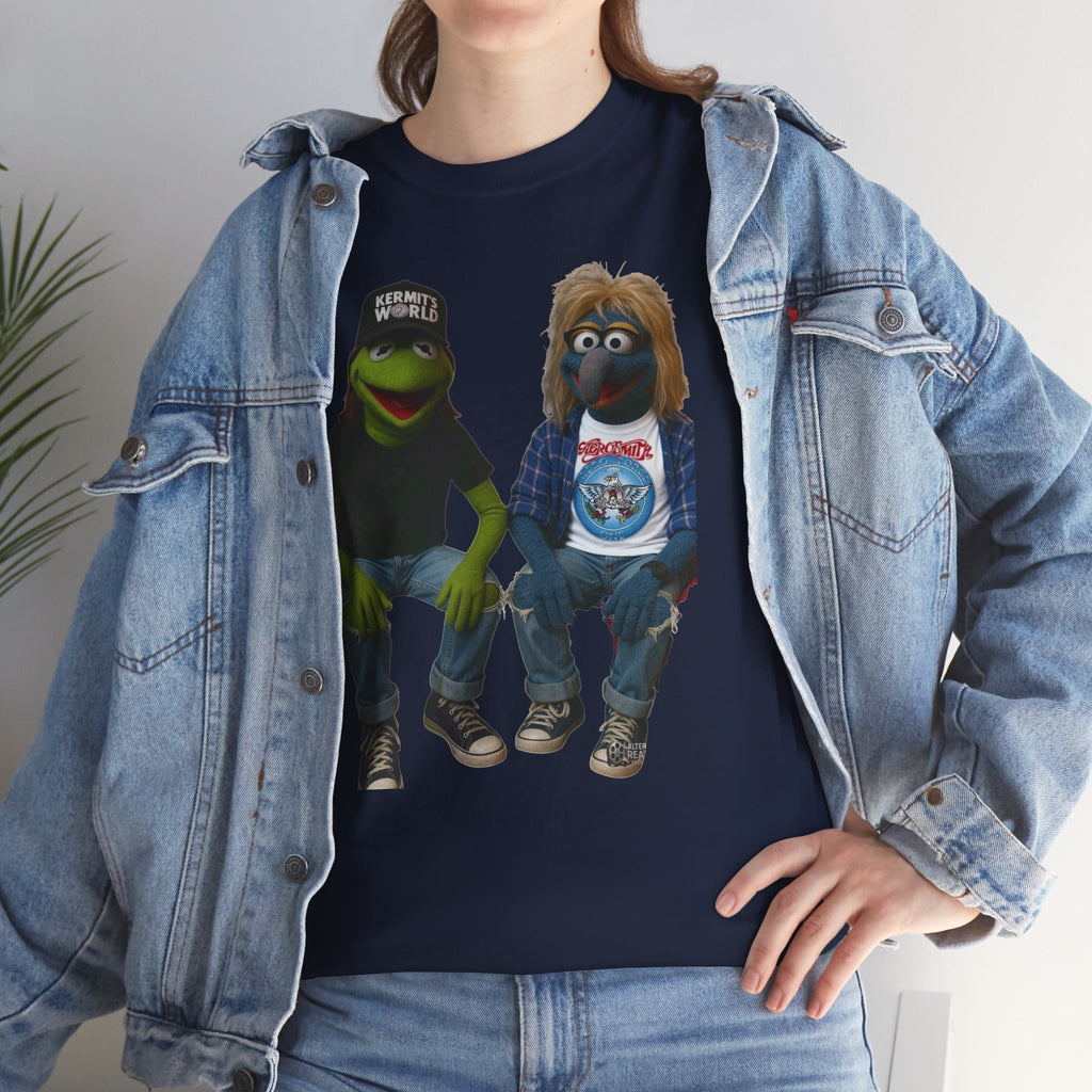 Kermit & Gonzo Waynes World Inspired Character Graphic T-Shirt