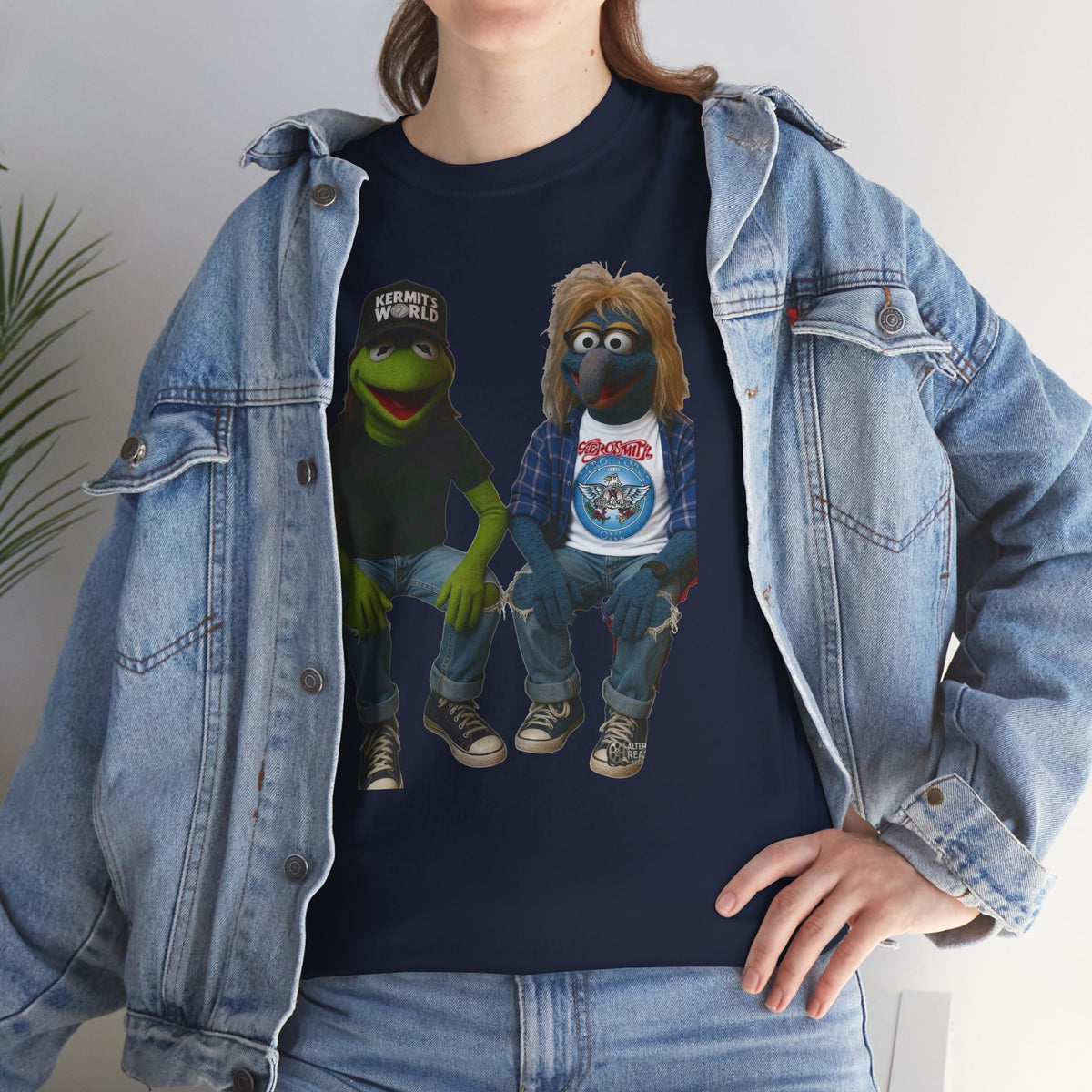 Kermit & Gonzo Waynes World Inspired Character Graphic T-Shirt