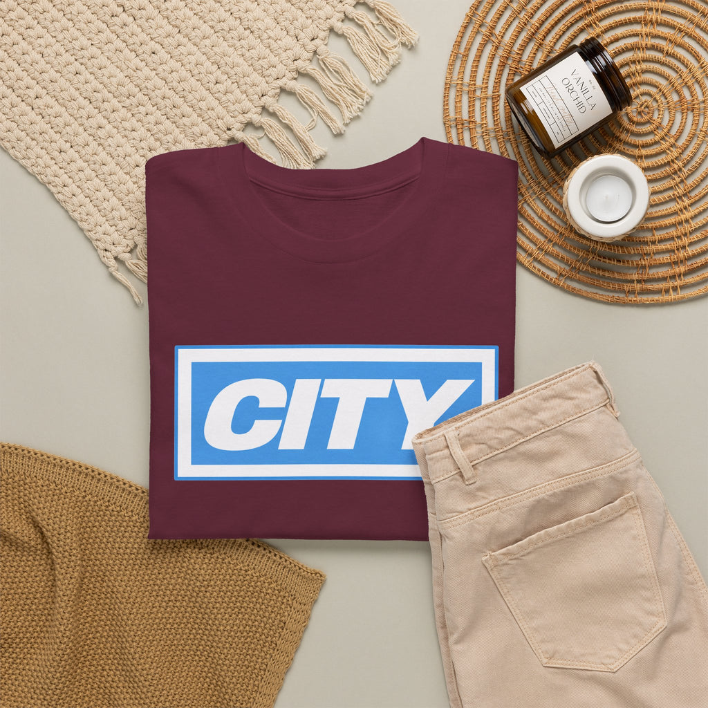 City Logo T-Shirt — Bold Blue Box Graphic Tee