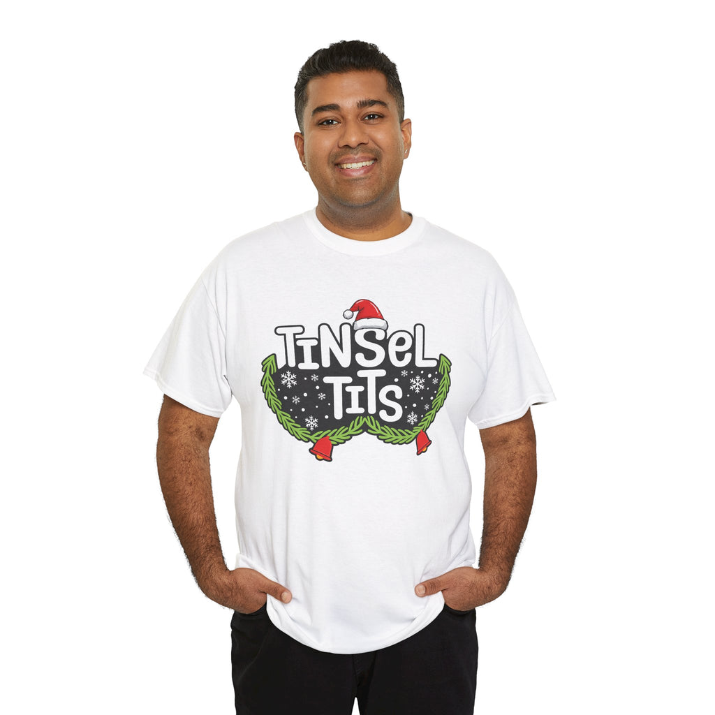 T-Shirt — "Tinsel Tits" Funny Christmas Wreath Holiday Tee