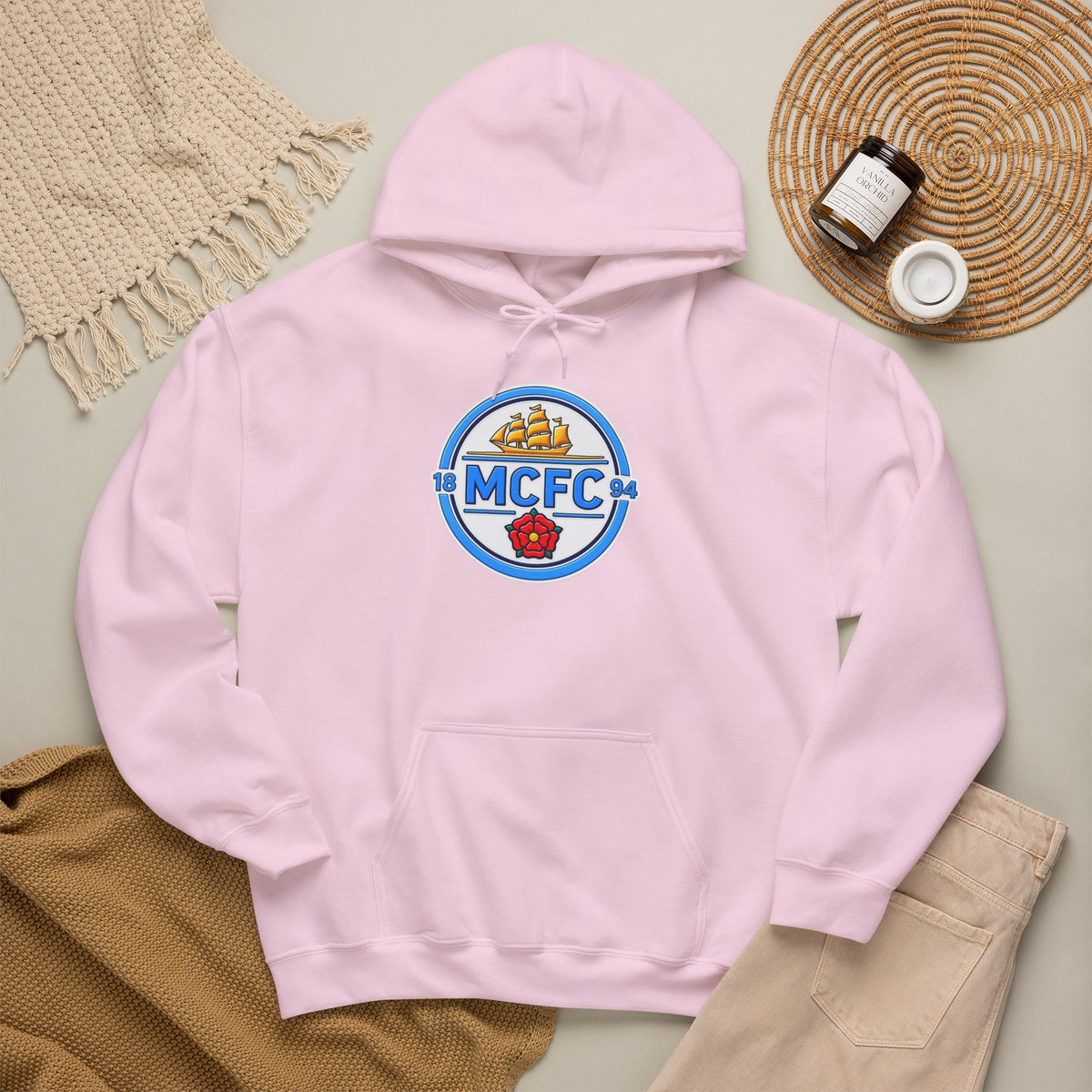 MCFC Logo Hoodie – Vintage Football Club Crest Pullover