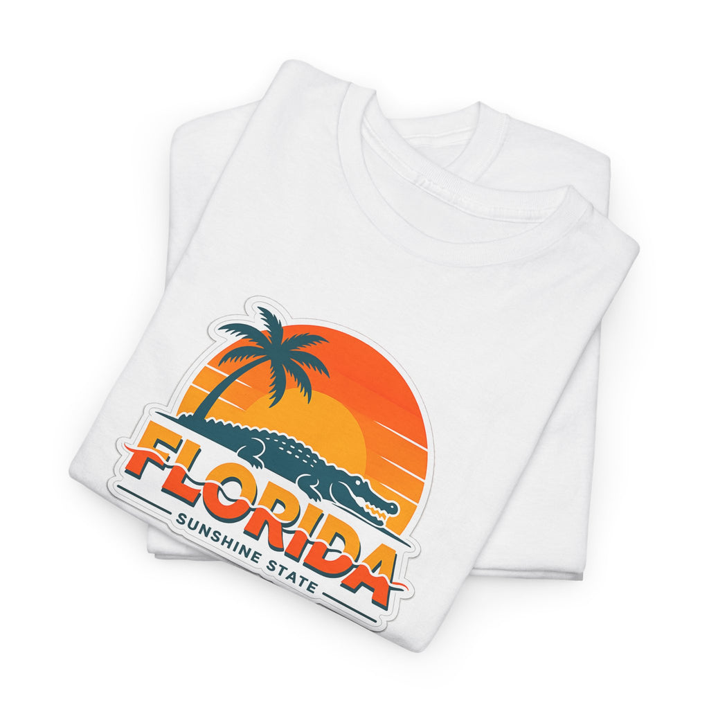 Florida Sunshine State T-Shirt — Retro Palm Sunset Graphic Tee