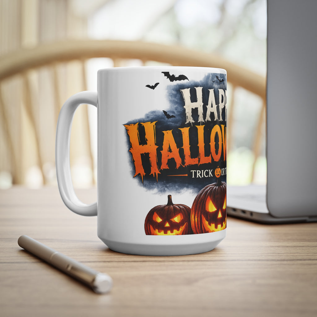 Happy Halloween Coffee Mug — Jack-o'-Lantern Pumpkin Trick or Treat Ceramic Mug (11oz & 15oz)