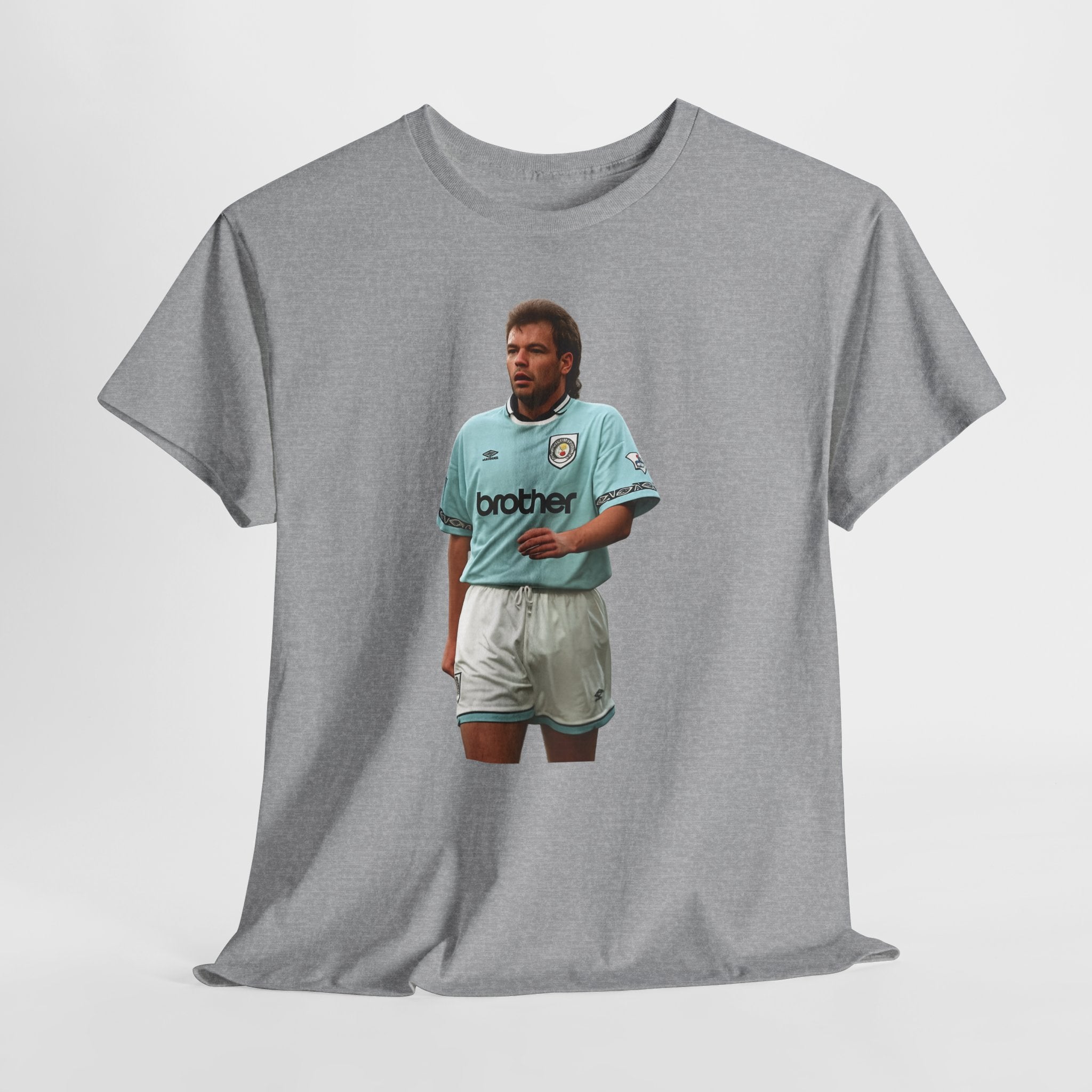Uwe Rosler Manchester City Legend Graphic Tee - Retro Football Kit Print