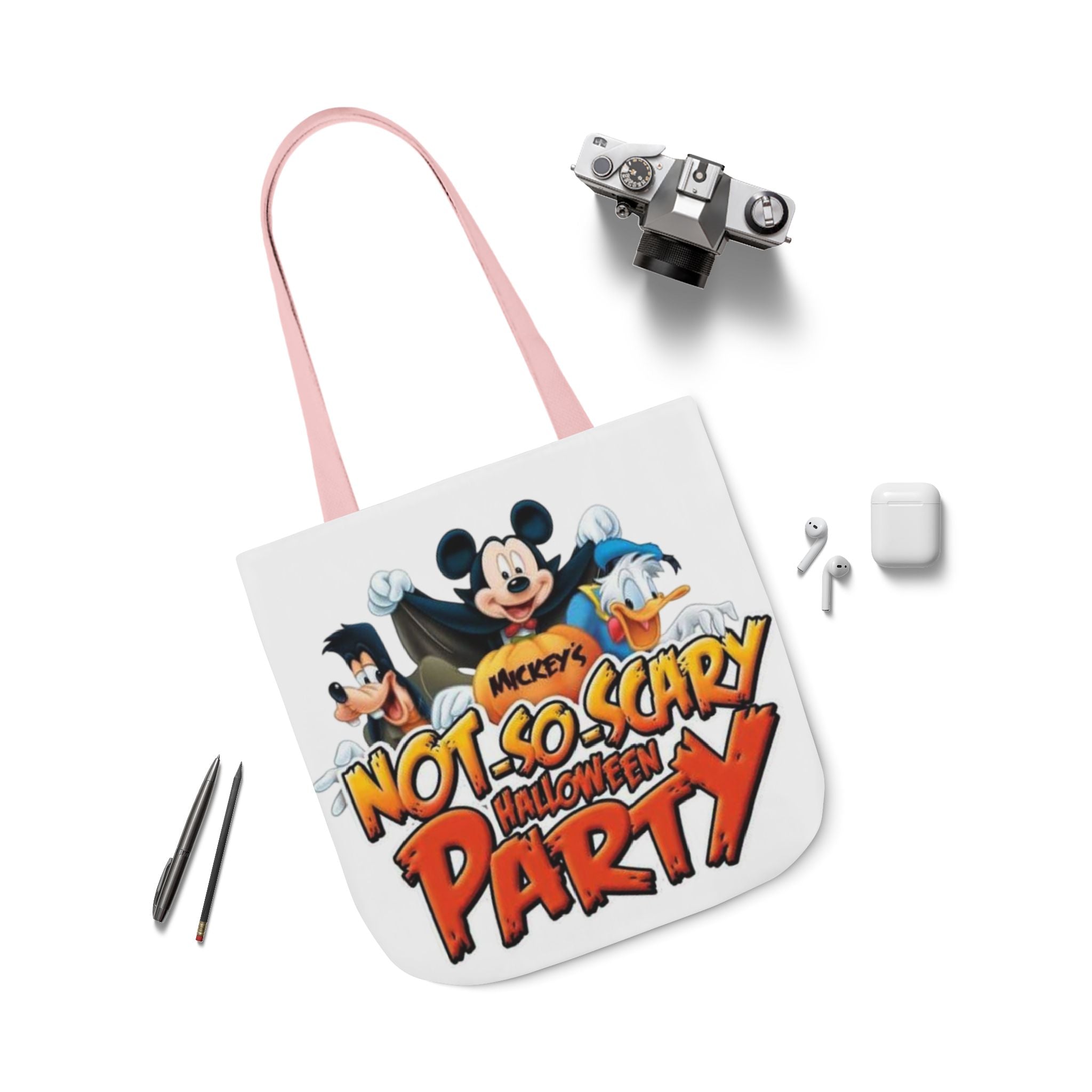 Halloween Party Canvas Tote Bag — "Not-So-Scary Halloween Party" Graphic