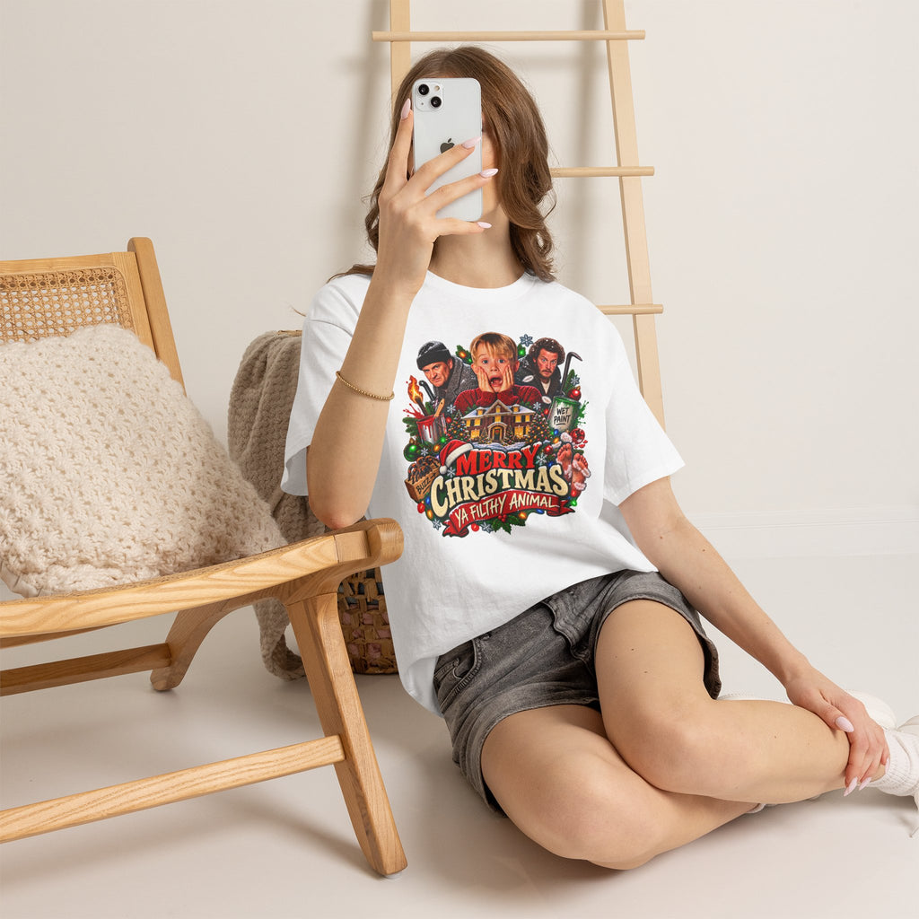 #Christmas Tee - "Merry Christmas Ya Filthy Animal" Home Alone Movie Holiday Shirt